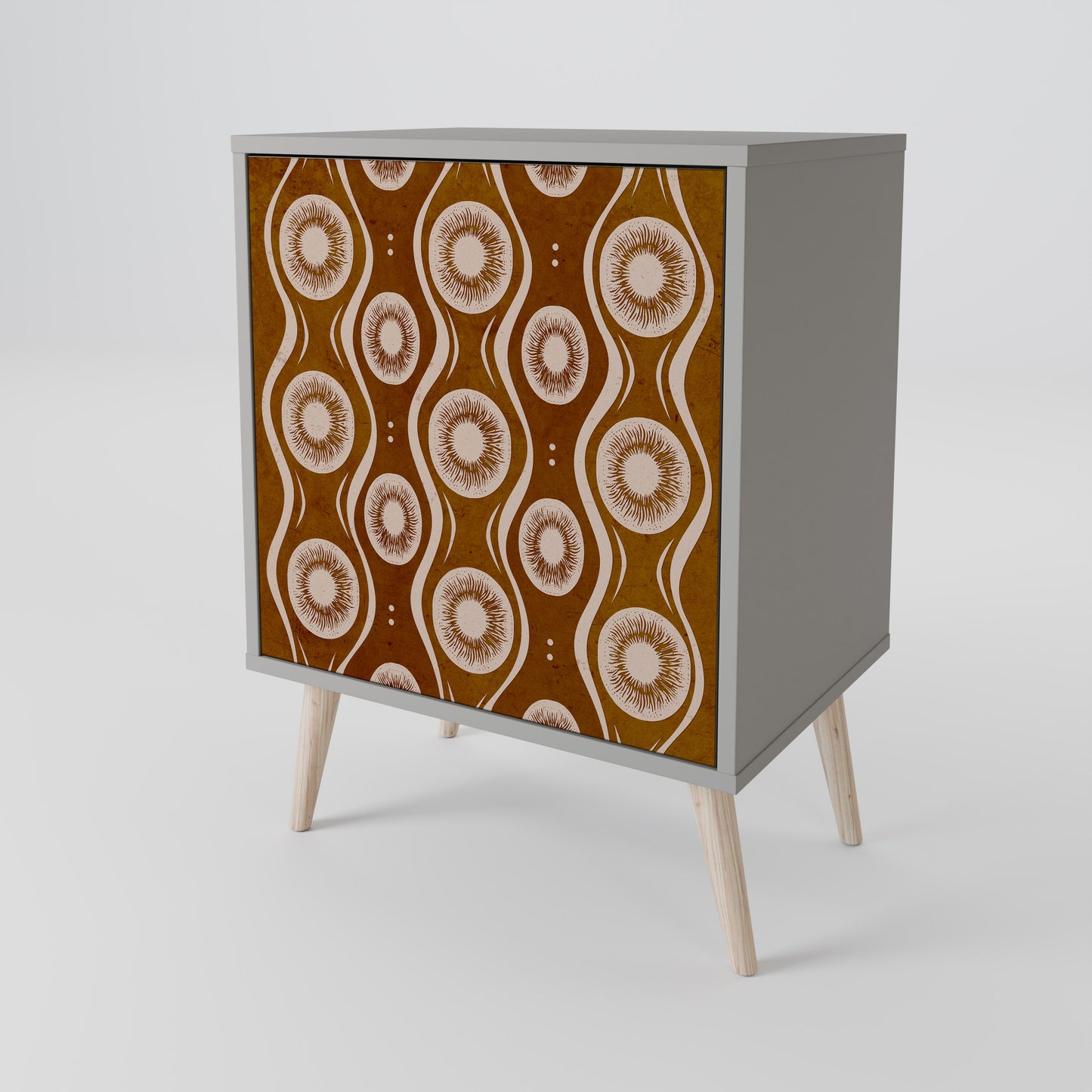 Credenza BROWN EYES a 1 anta con finitura grigia