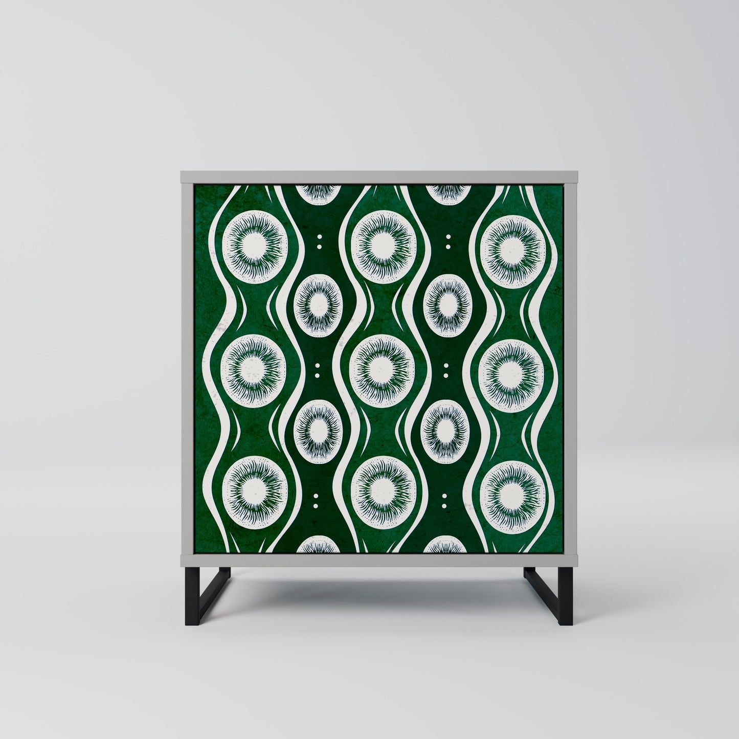 Credenza GREEN EYES a 1 anta con finitura grigia