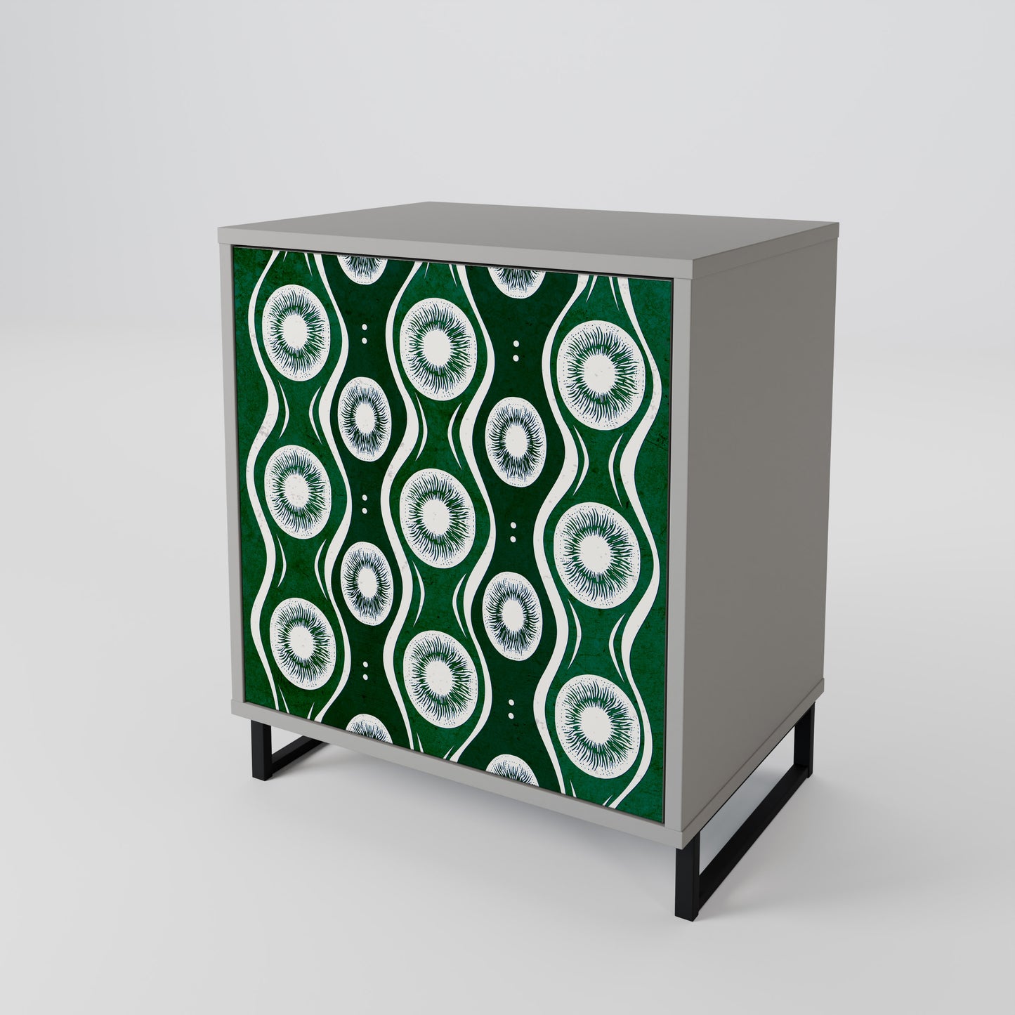 Credenza GREEN EYES a 1 anta con finitura grigia