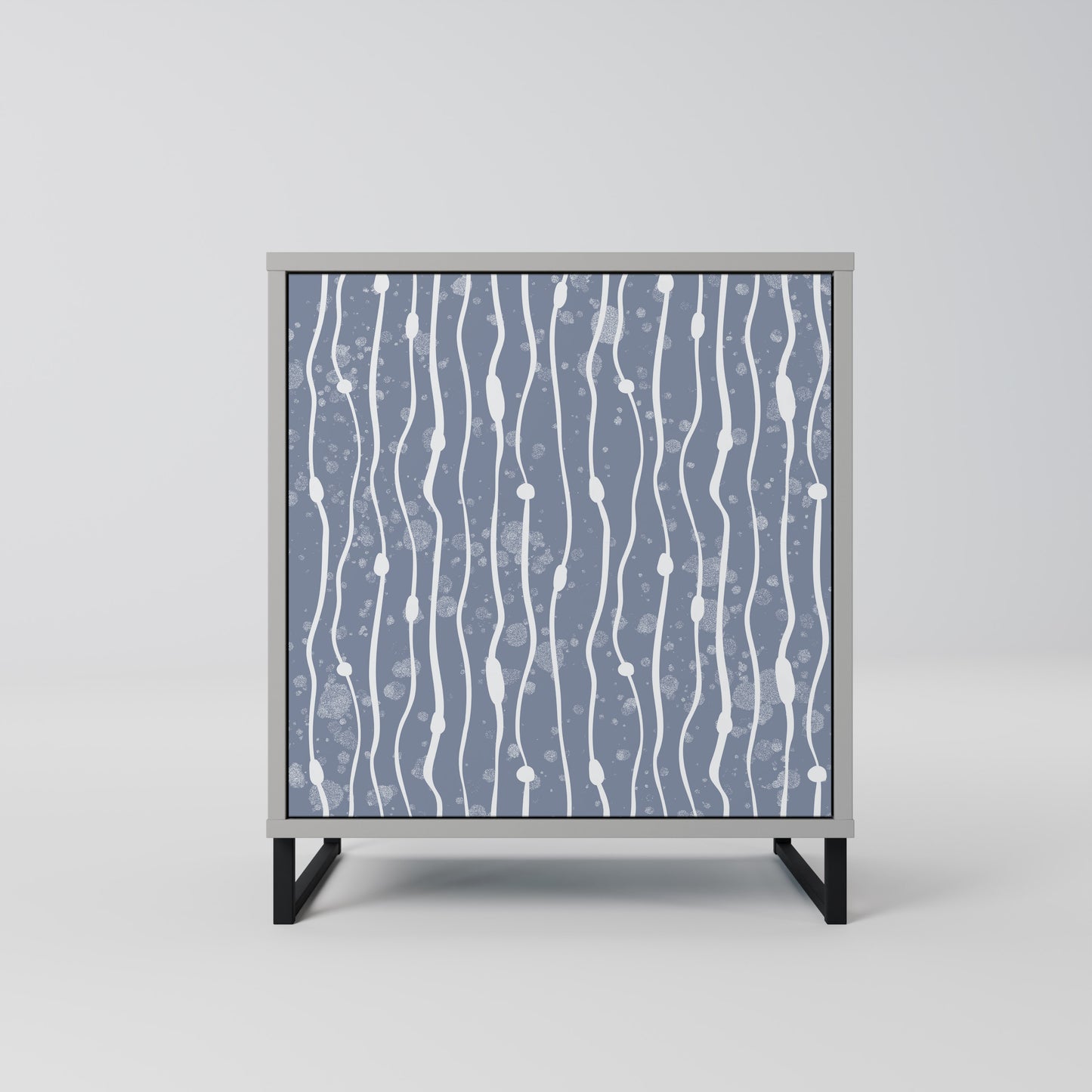GRAPHITE RAIN 1-Door Sideboard in Grey Finish