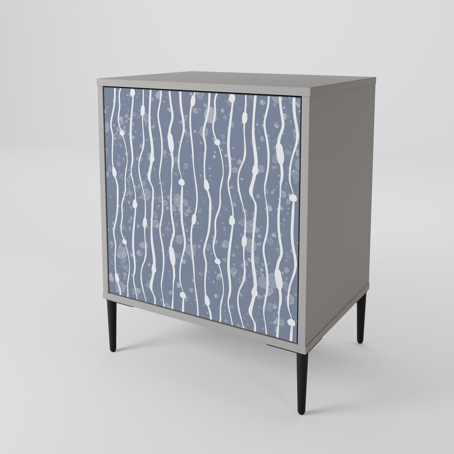 GRAPHITE RAIN 1-Door Sideboard in Grey Finish