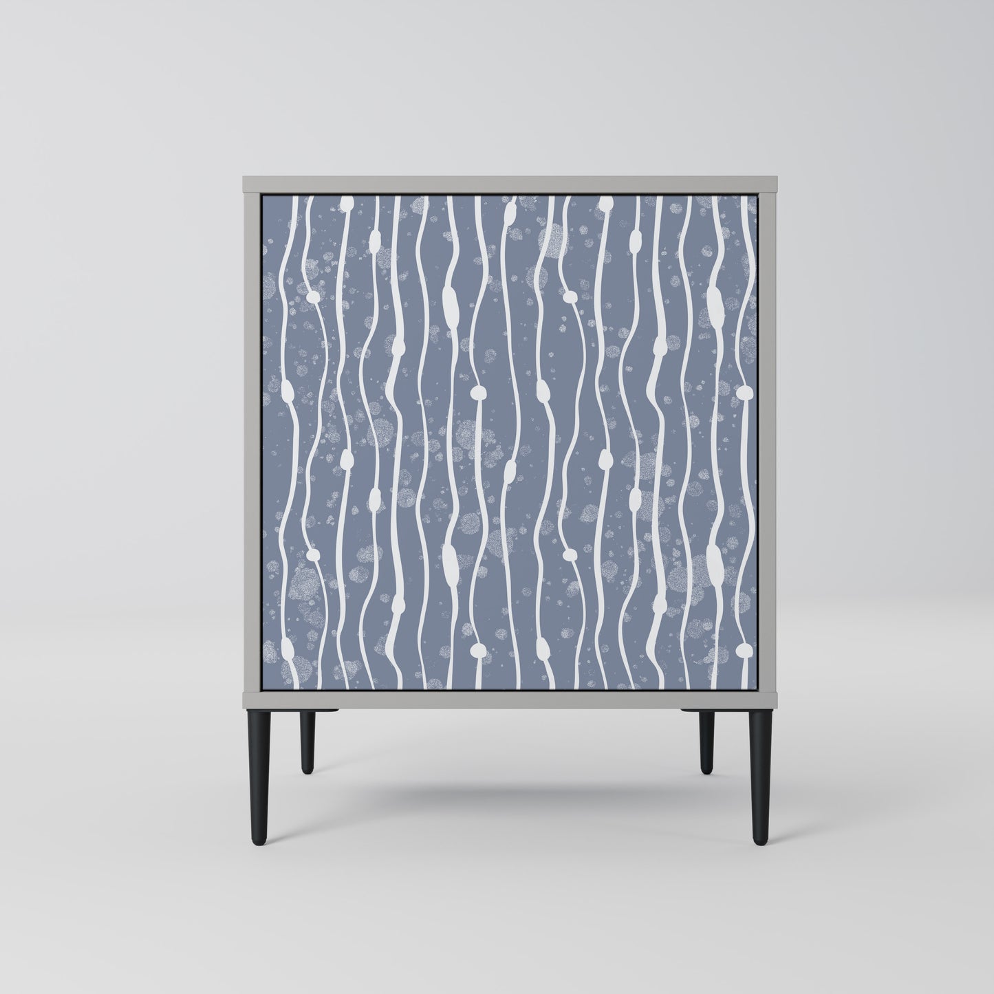 GRAPHITE RAIN 1-Door Sideboard in Grey Finish