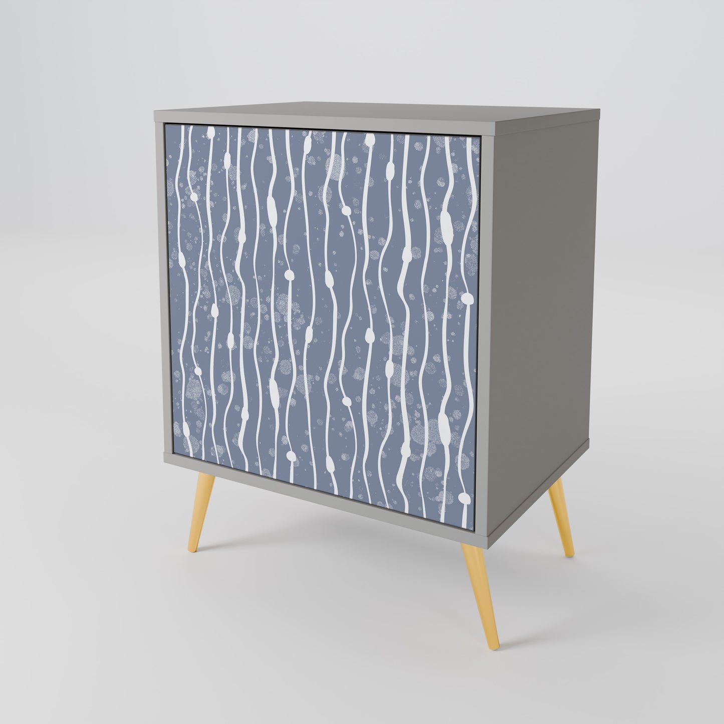 GRAPHITE RAIN 1-Door Sideboard in Grey Finish