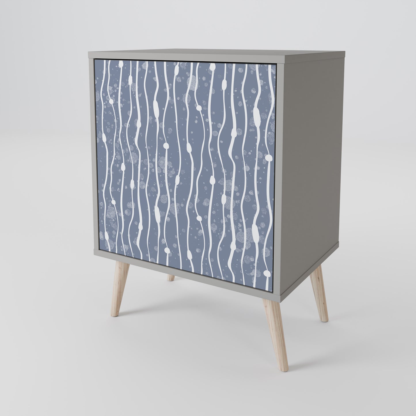 GRAPHITE RAIN 1-Door Sideboard in Grey Finish