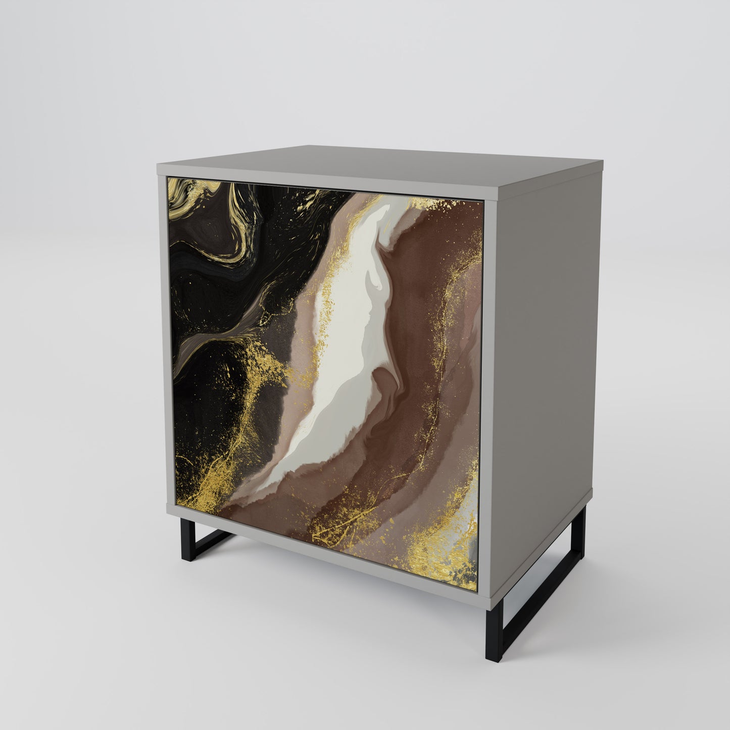 GOLD DUST 1-Door Sideboard in Grey Finish