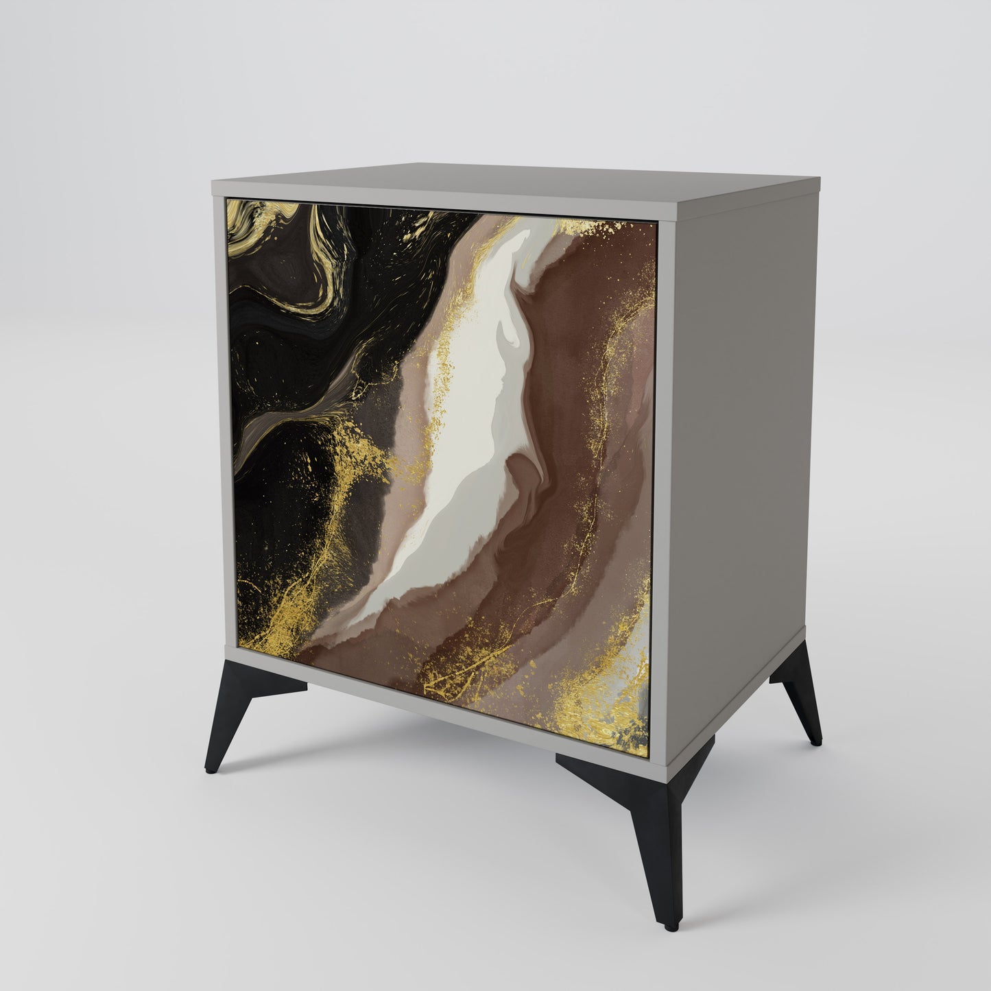 GOLD DUST 1-Door Sideboard in Grey Finish