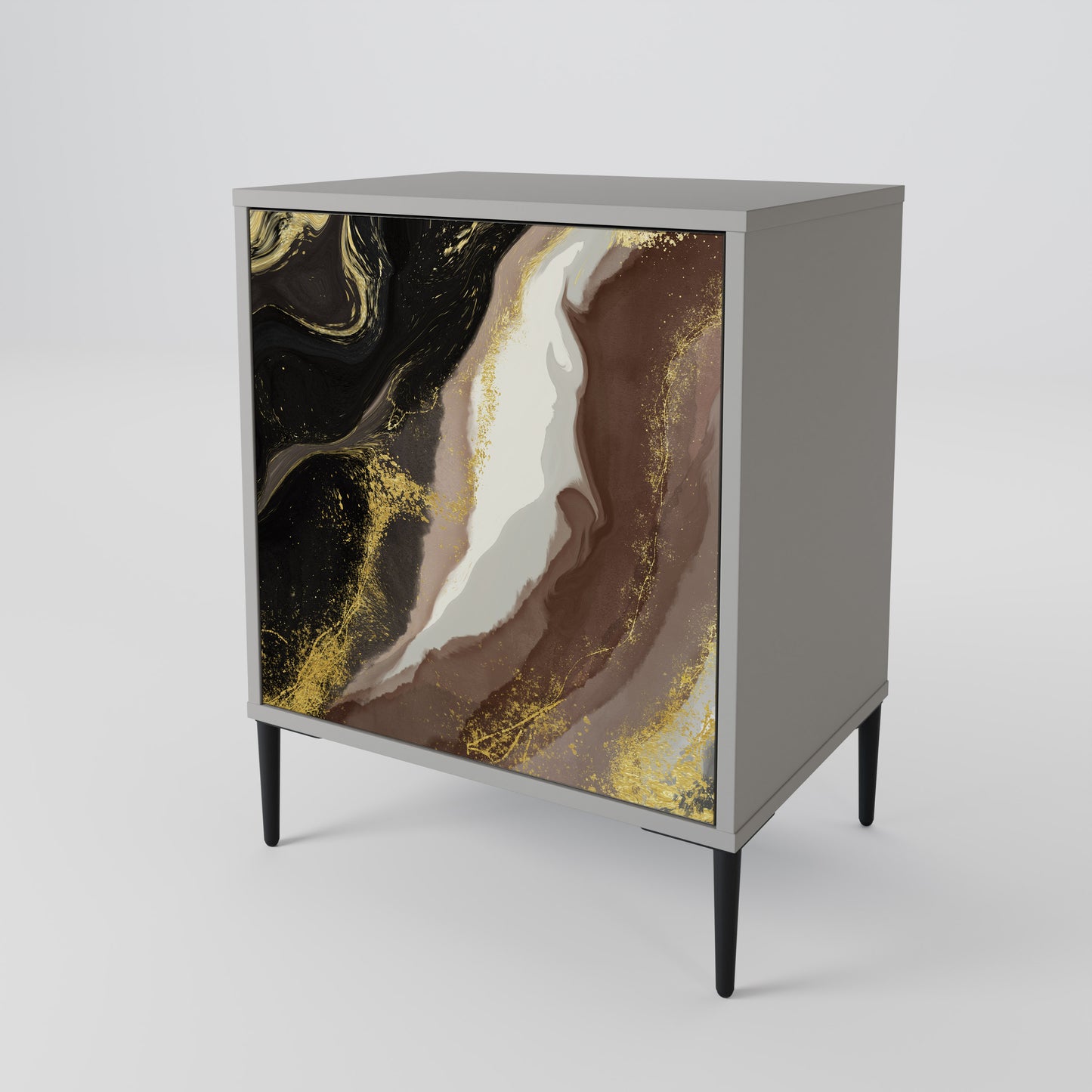 GOLD DUST 1-Door Sideboard in Grey Finish