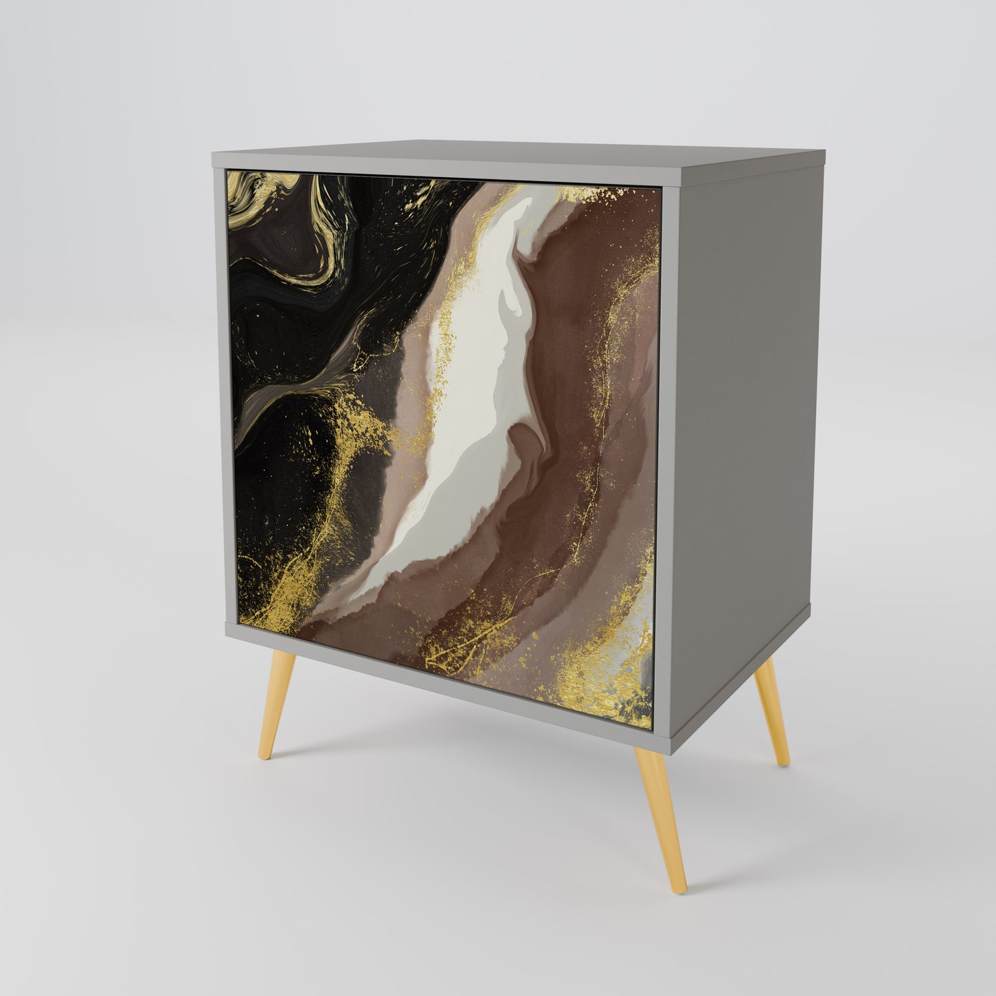 GOLD DUST 1-Door Sideboard in Grey Finish