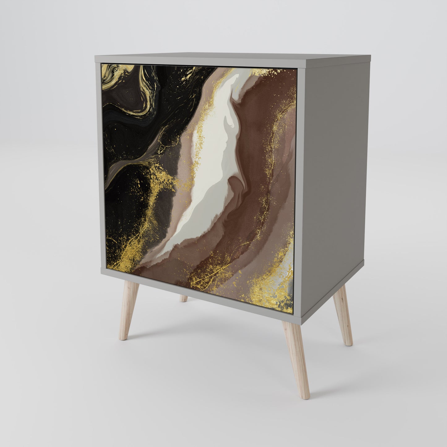 GOLD DUST 1-Door Sideboard in Grey Finish