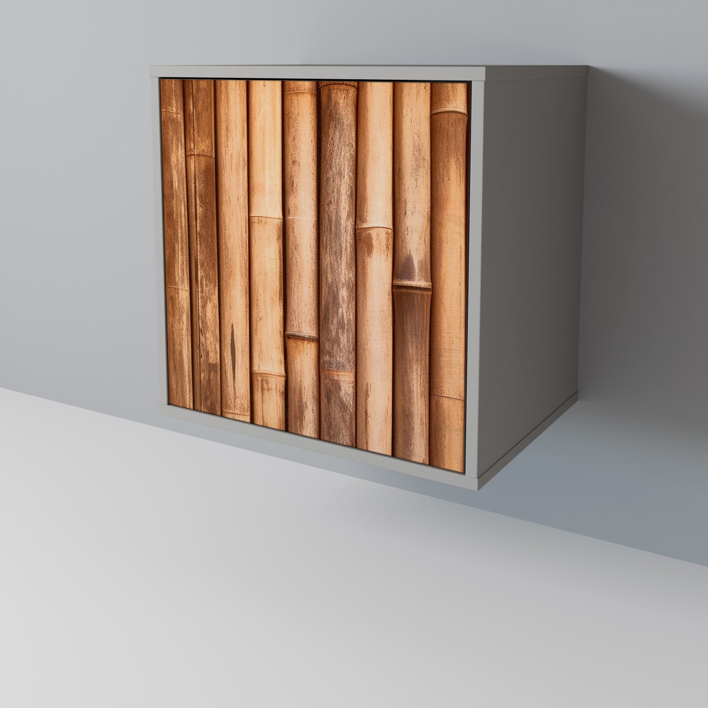 NATURAL WOOD 1-Door Sideboard in Grey Finish