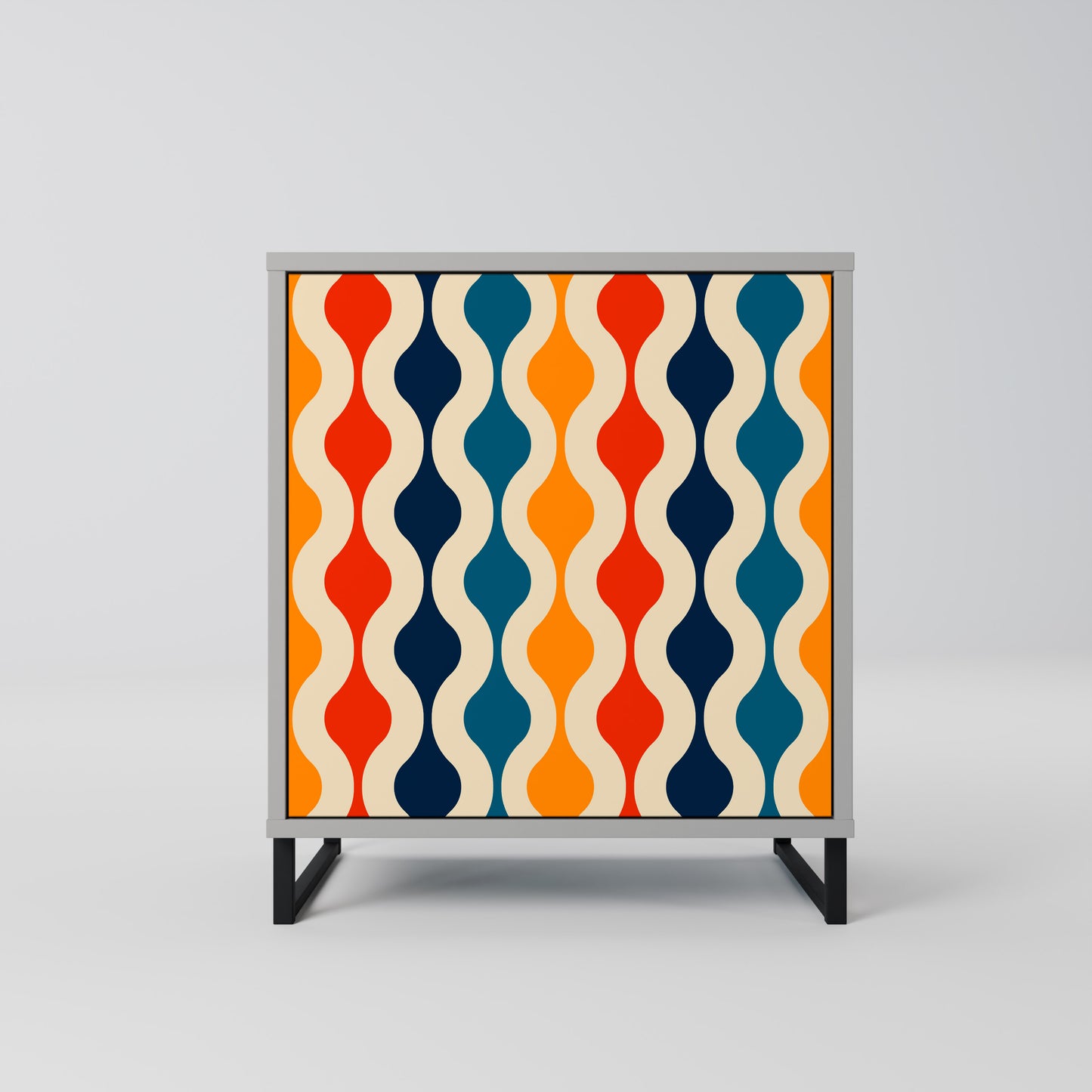 COLORFUL NOSTALGIA 1-Door Sideboard in Grey Finish