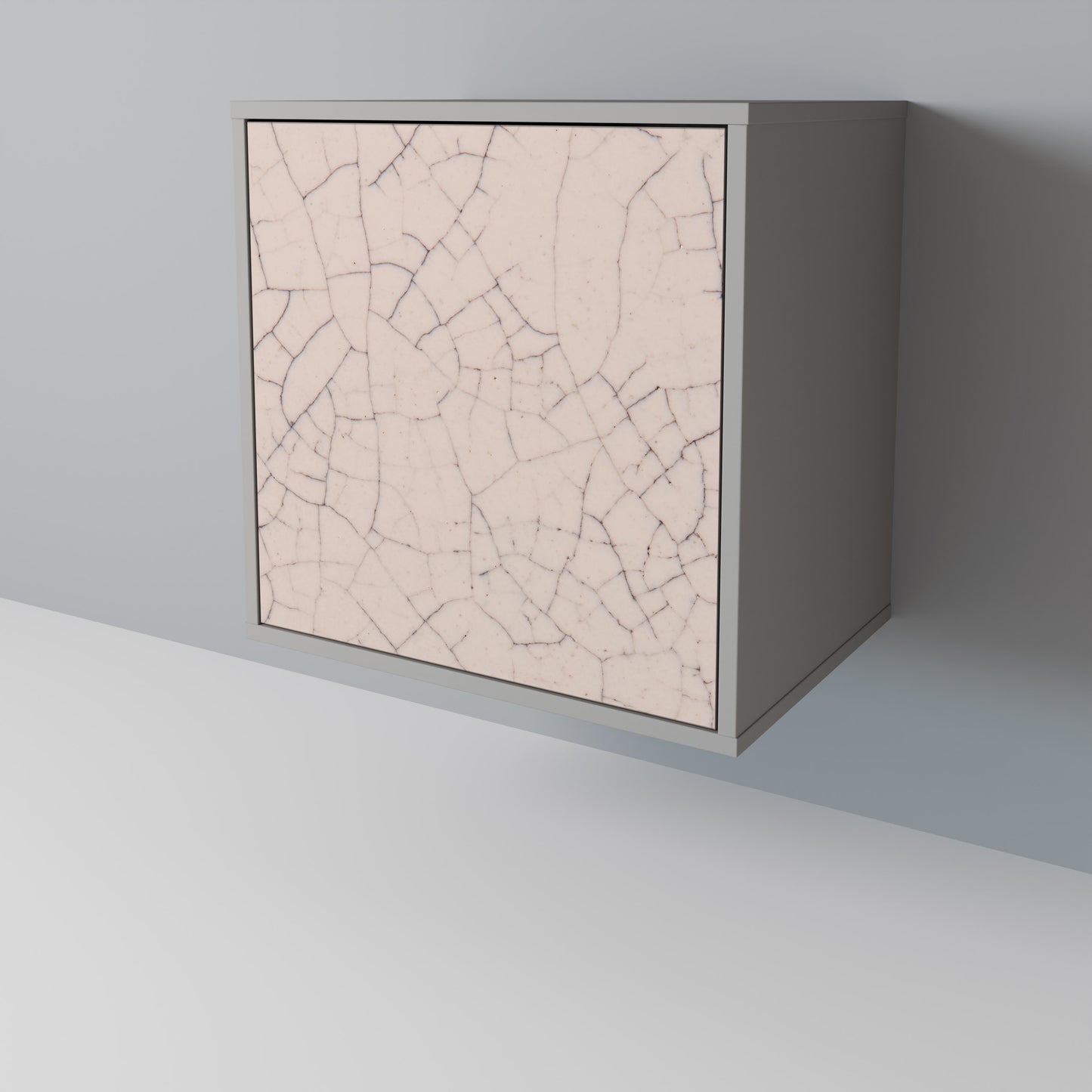 CERAMIC TEXTURE 1-Door Sideboard in Grey Finish