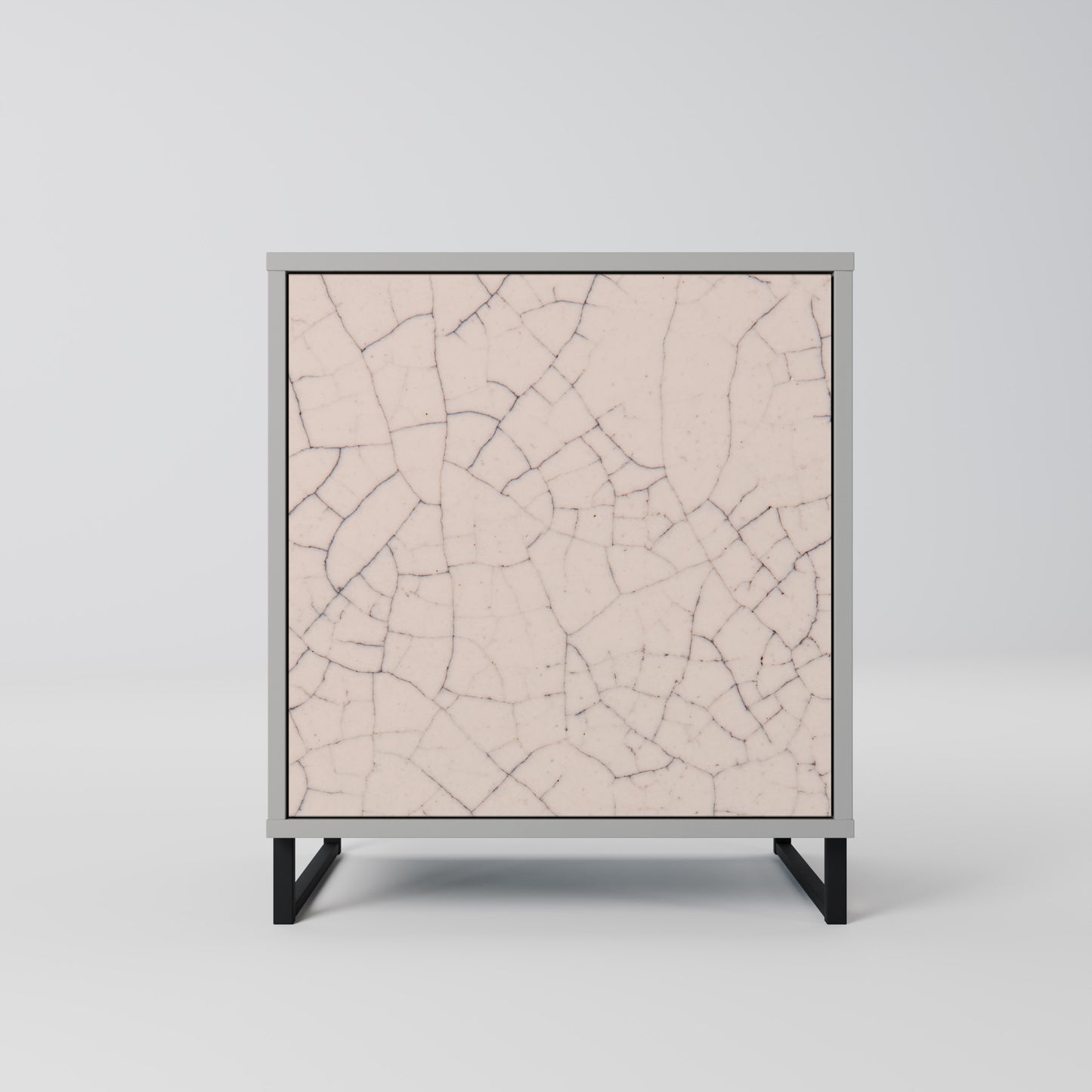 CERAMIC TEXTURE 1-Door Sideboard in Grey Finish