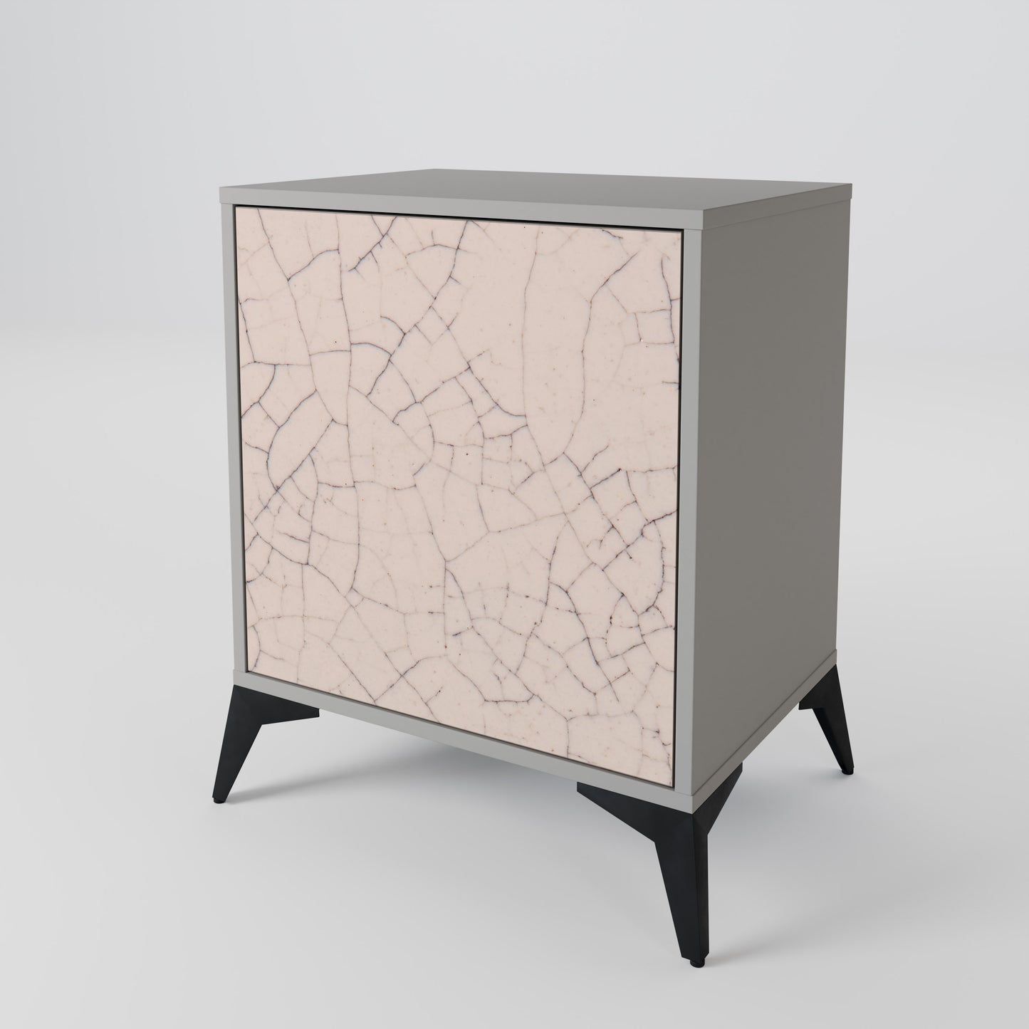 CERAMIC TEXTURE 1-Door Sideboard in Grey Finish