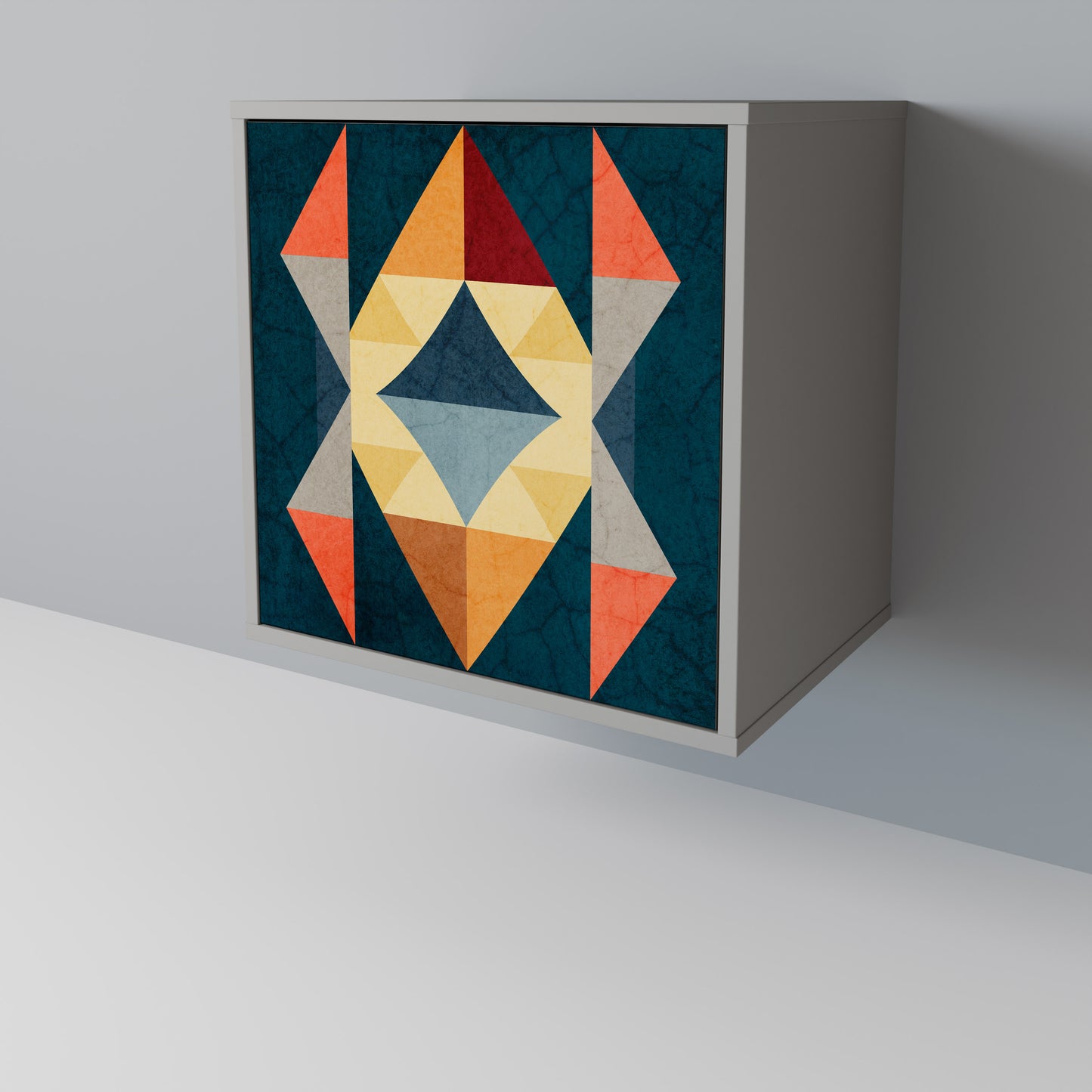 CRACKED ILLUSION 1-Door Sideboard in Grey Finish