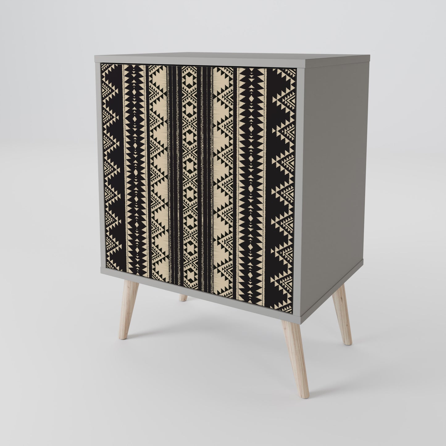 Credenza AZTEC a 1 anta con finitura grigia