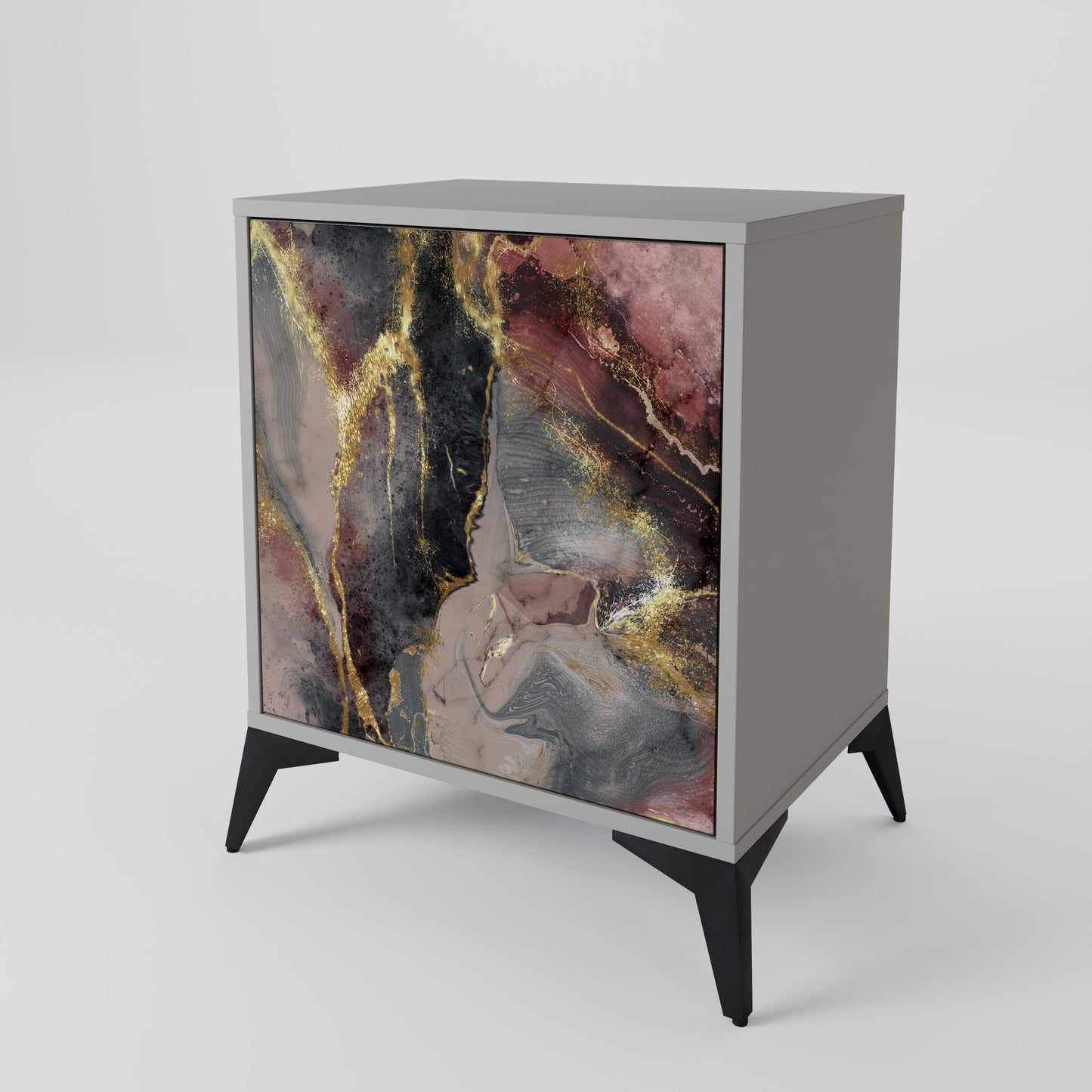 GOLDEN TIDES 1-Door Sideboard in Grey Finish