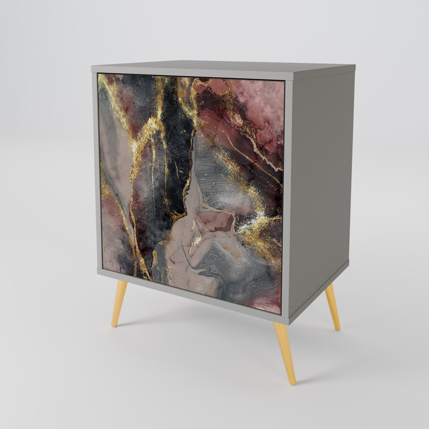 GOLDEN TIDES 1-Door Sideboard in Grey Finish