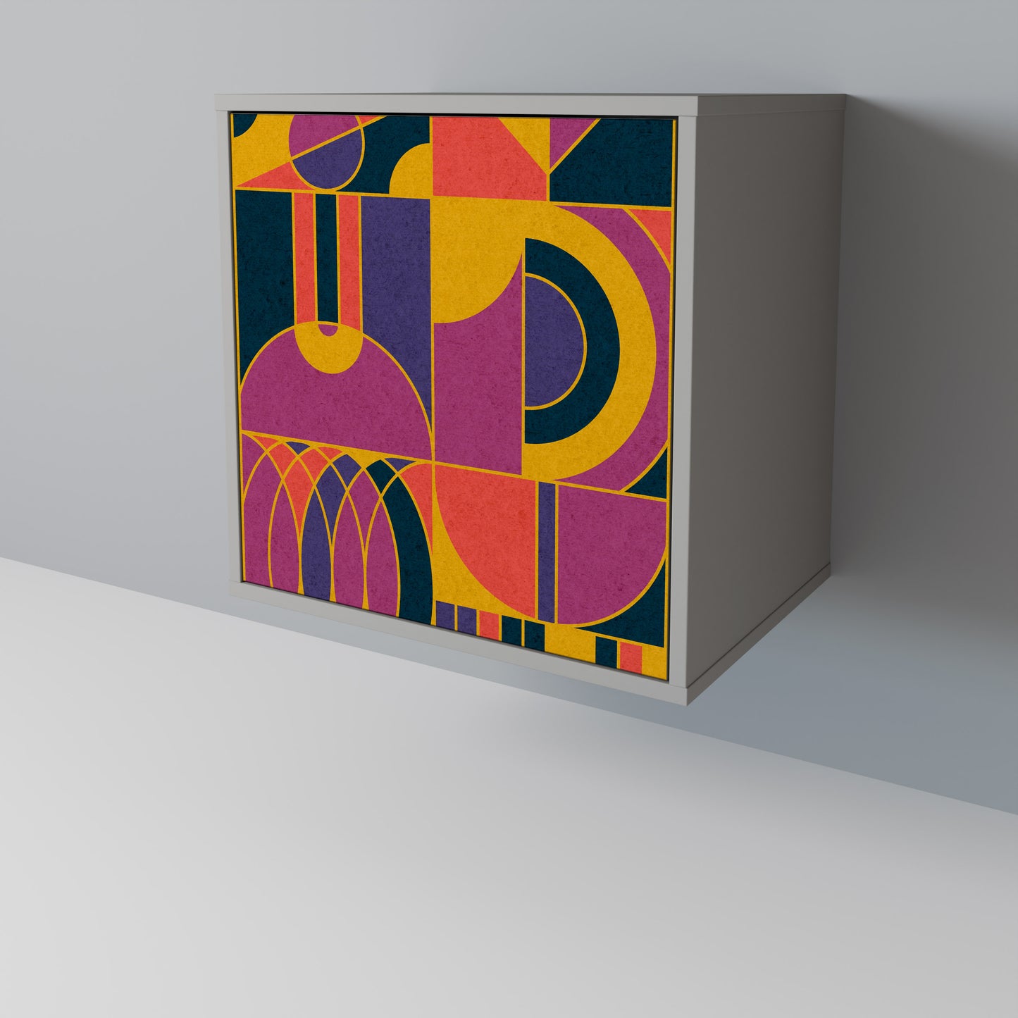 ELECTRIC PATTERNS 1-Door Sideboard in Grey Finish