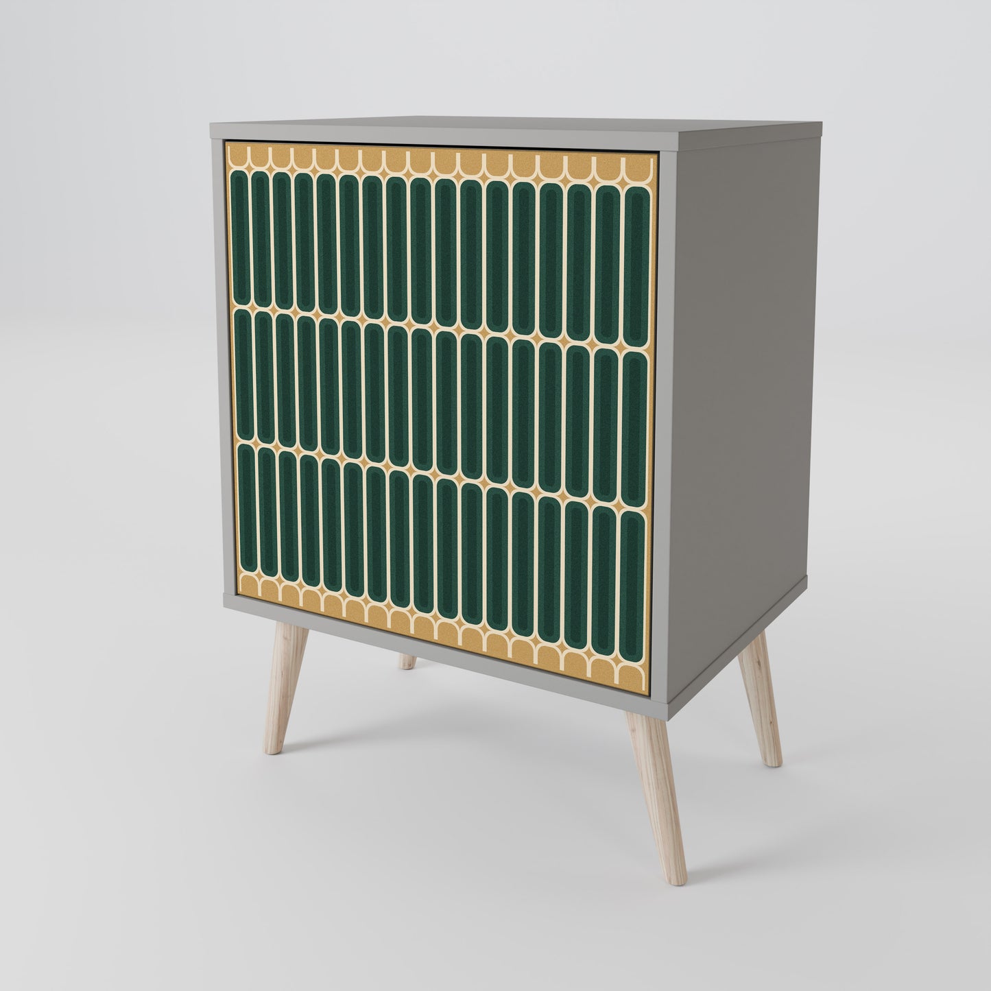 ILUSION GATE 1-Door Sideboard in Grey Finish