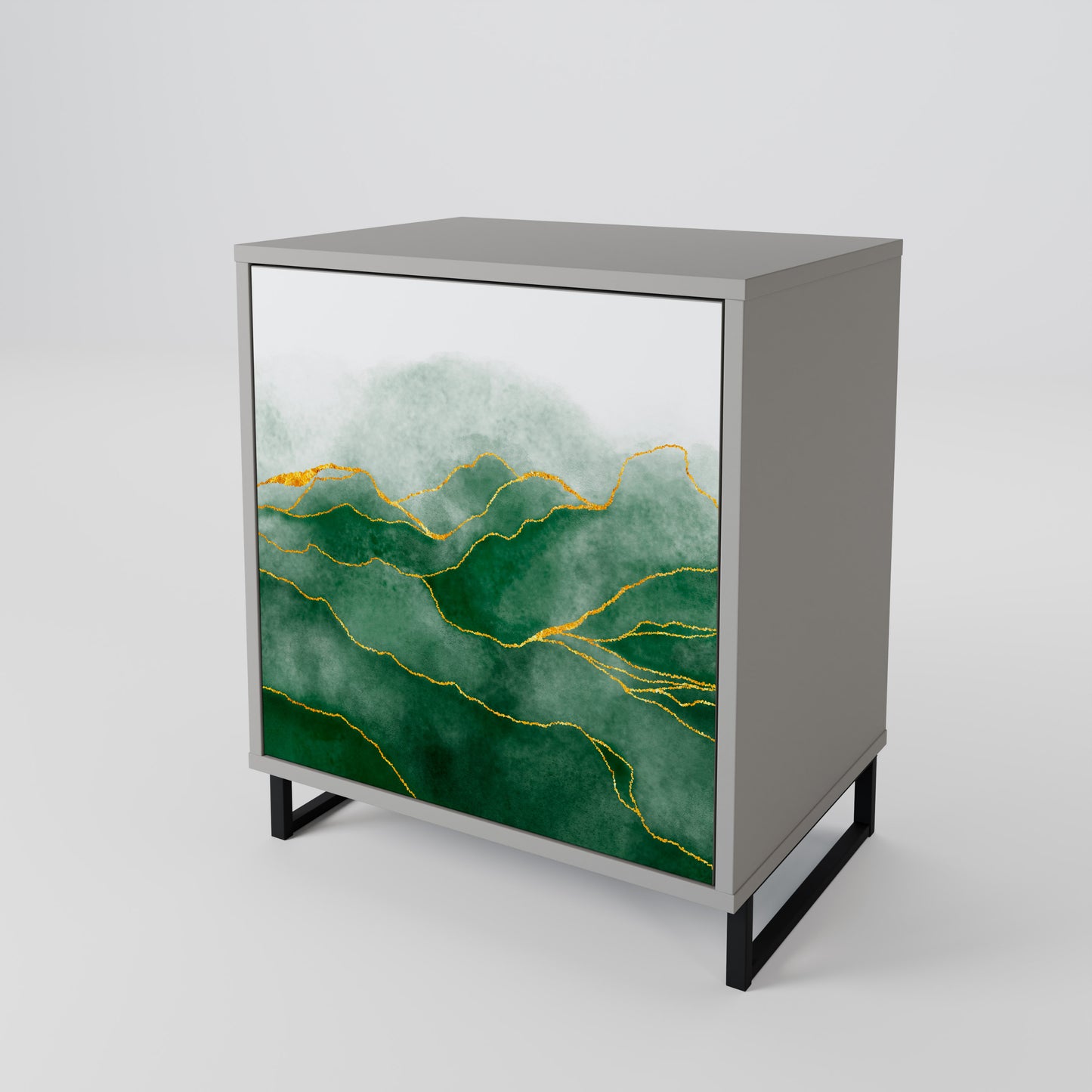 EXPENSIVE NATURE 1-Door Sideboard in Grey Finish