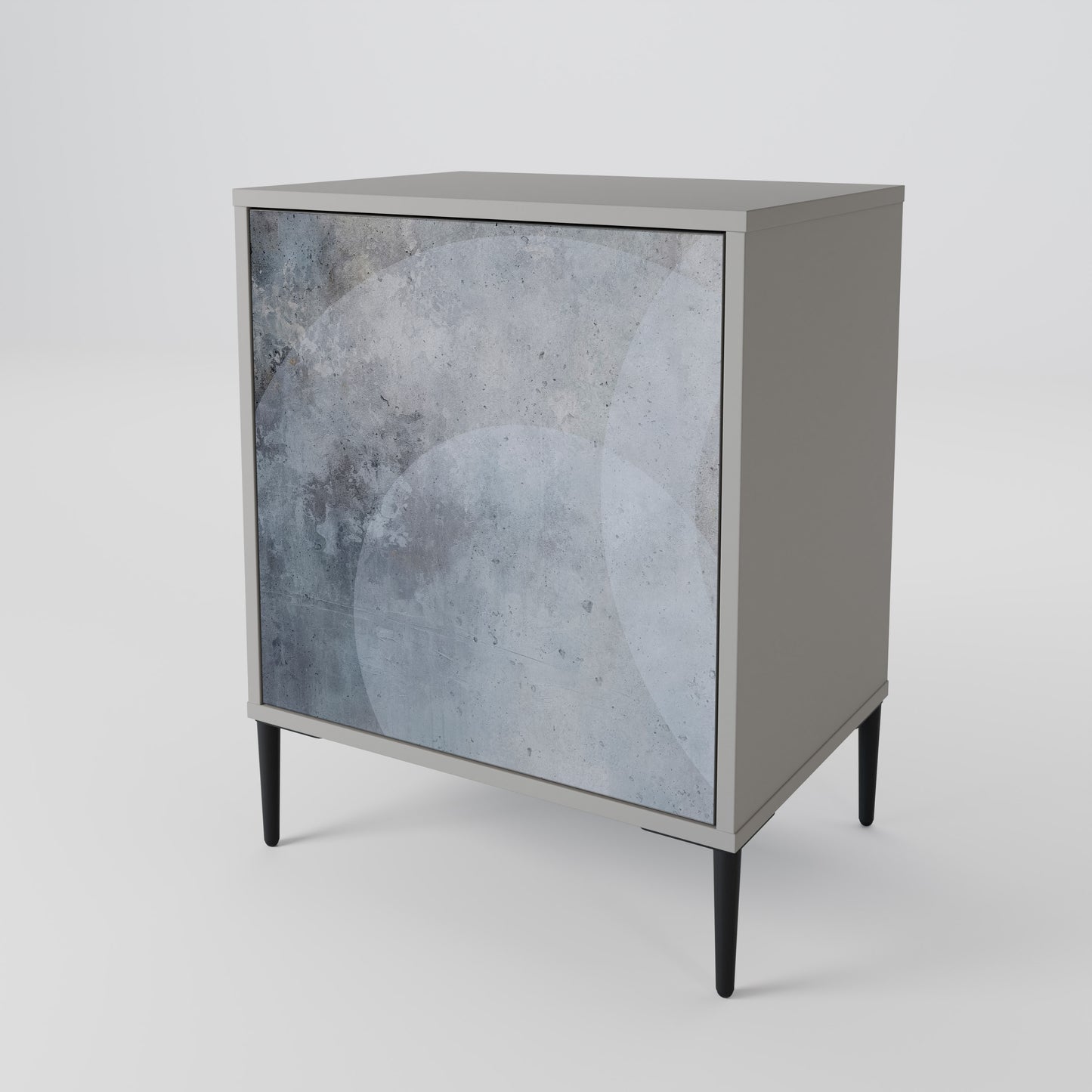 MUTED ARC 1-Door Sideboard in Grey Finish