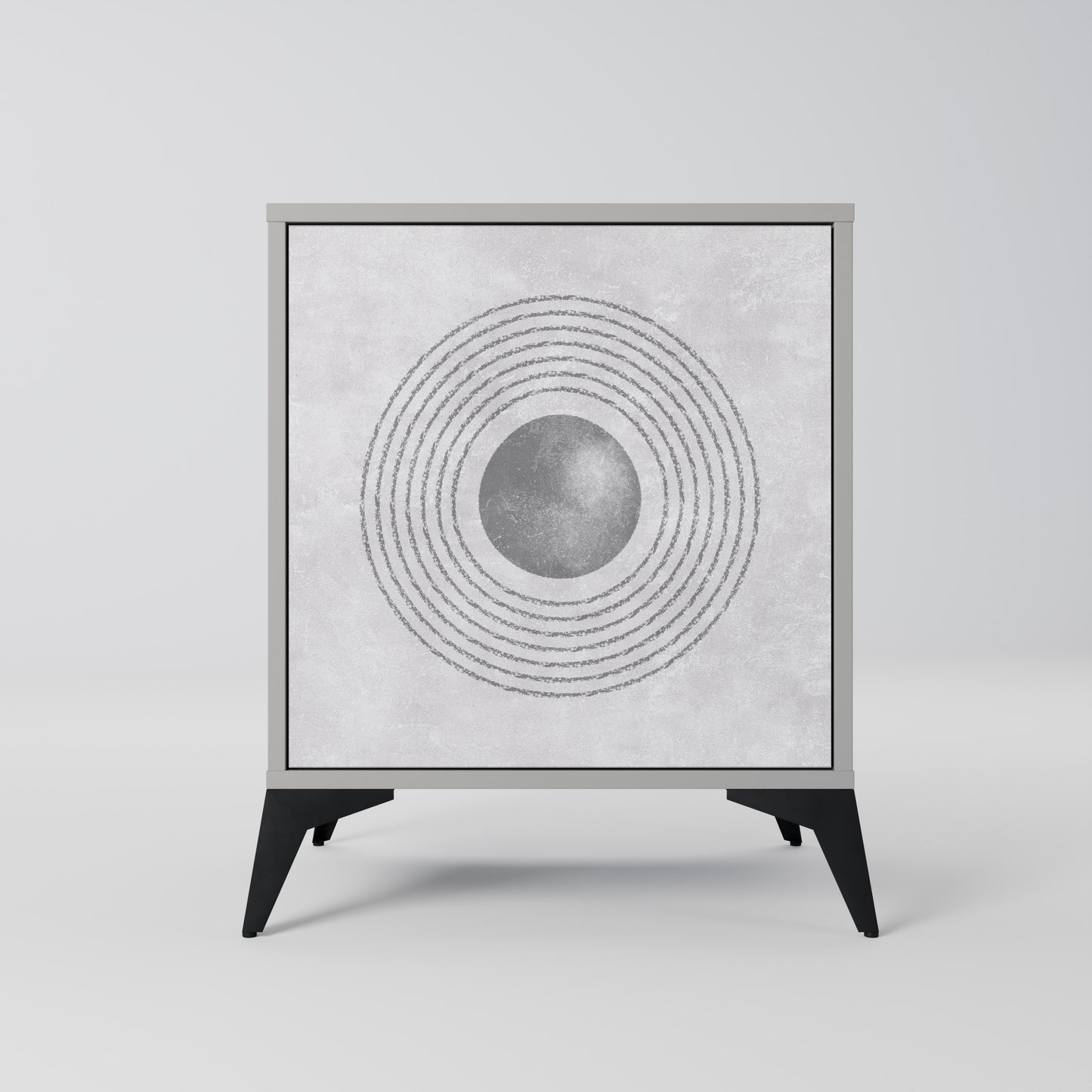 SOLID CIRCLES 1-Door Sideboard in Grey Finish