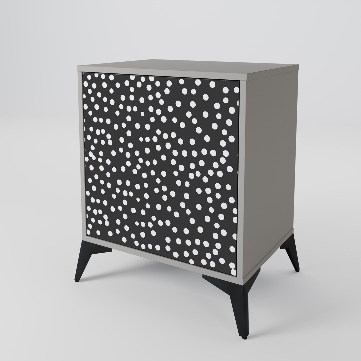 BLINDING LIGHTS 1-Door Sideboard in Grey Finish