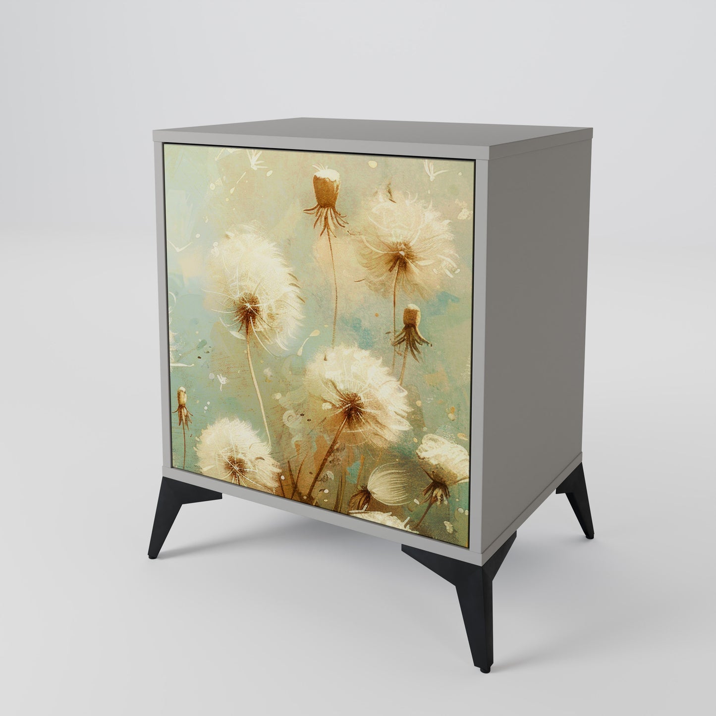 DREAMY MEADOW 1-Door Sideboard in Grey Finish