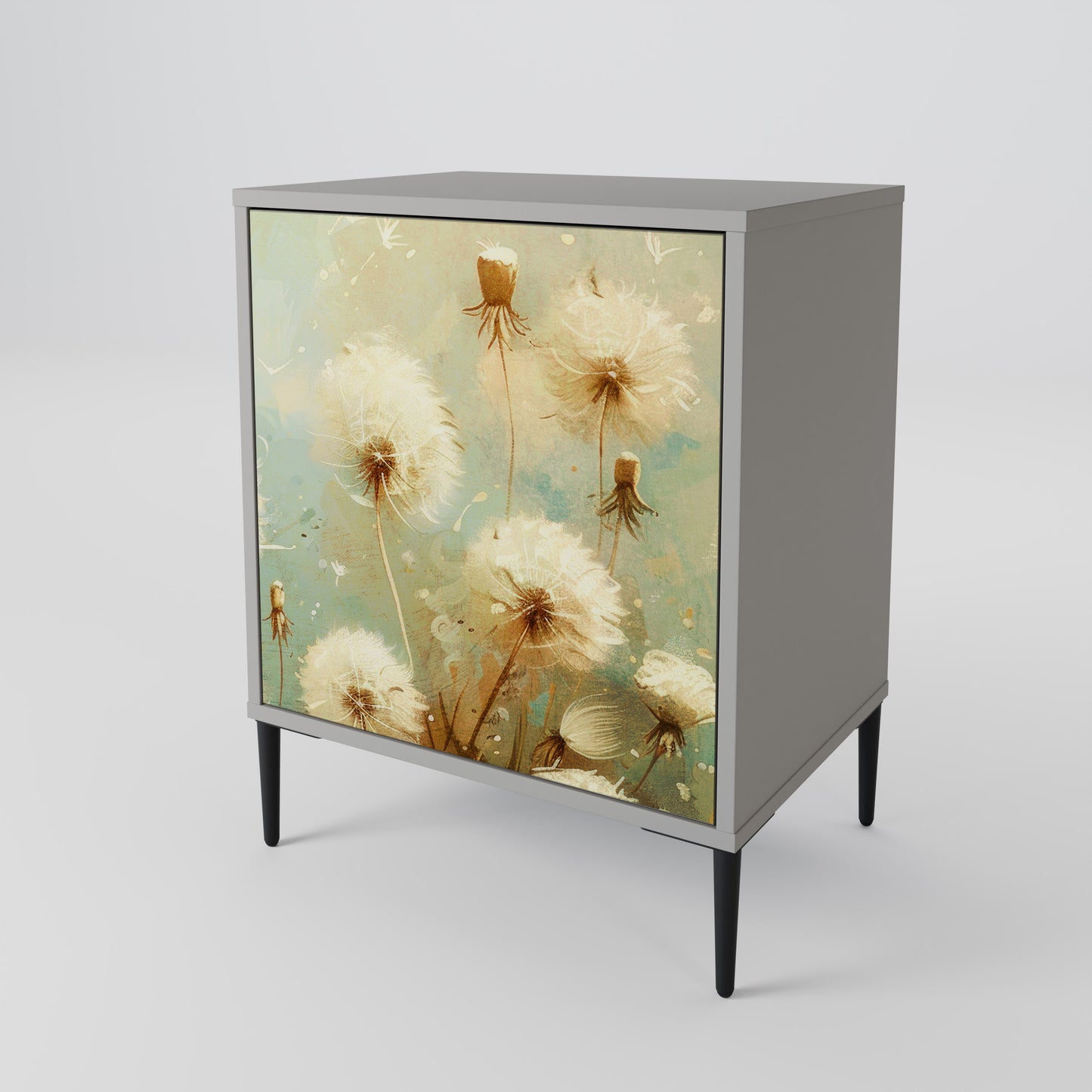 DREAMY MEADOW 1-Door Sideboard in Grey Finish