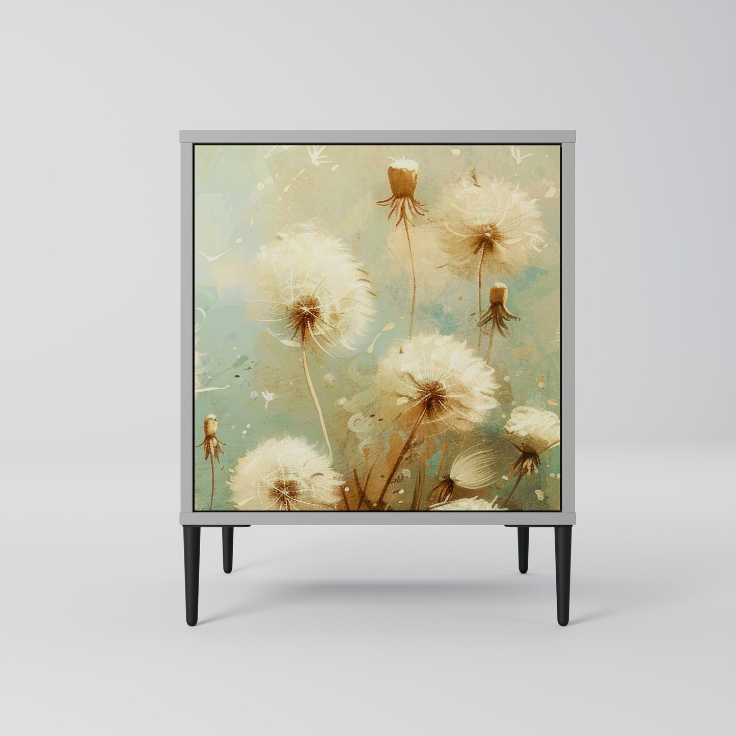 DREAMY MEADOW 1-Door Sideboard in Grey Finish