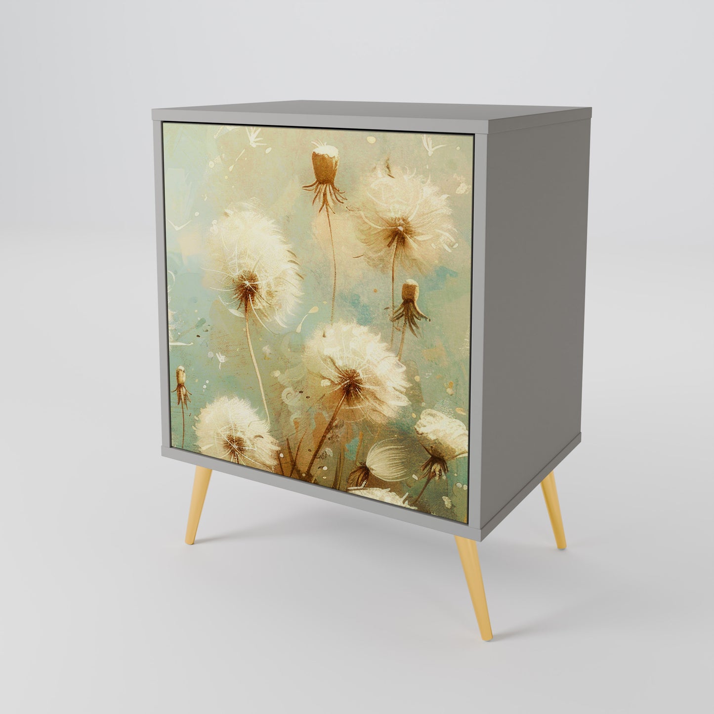 DREAMY MEADOW 1-Door Sideboard in Grey Finish