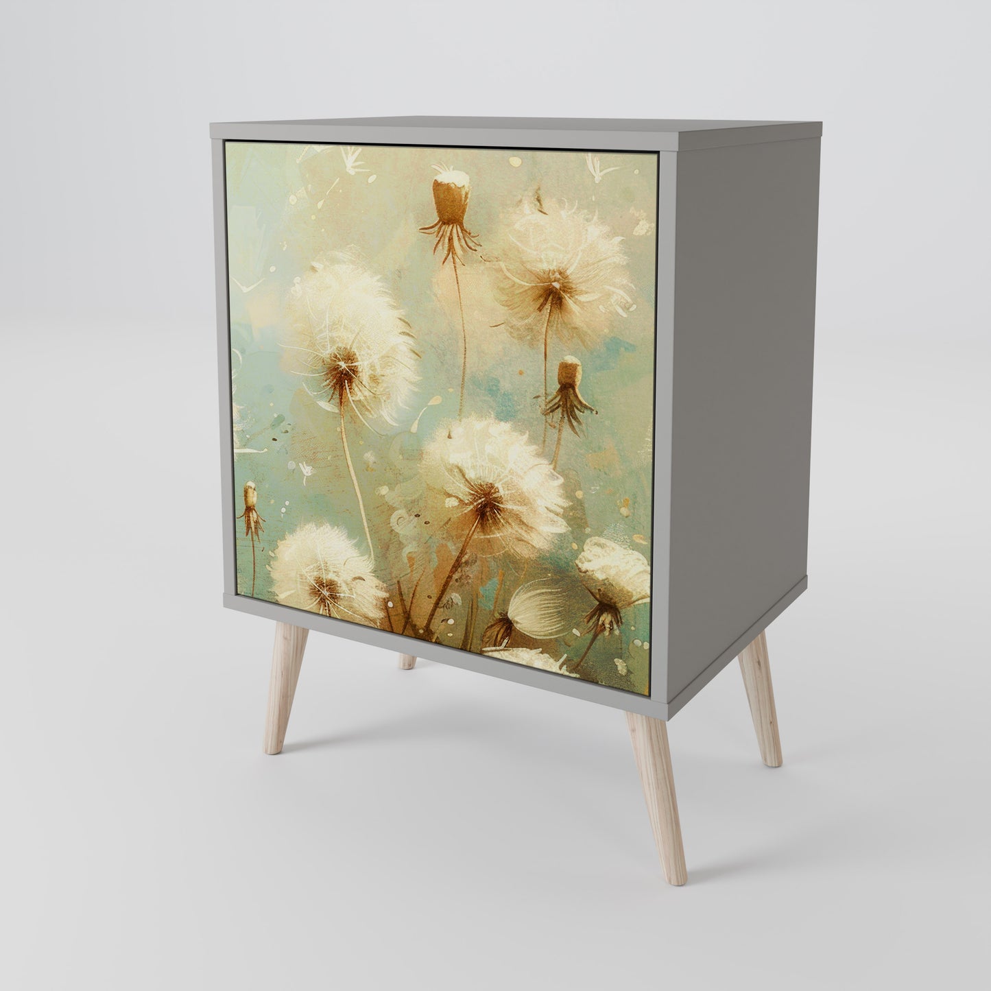 DREAMY MEADOW 1-Door Sideboard in Grey Finish