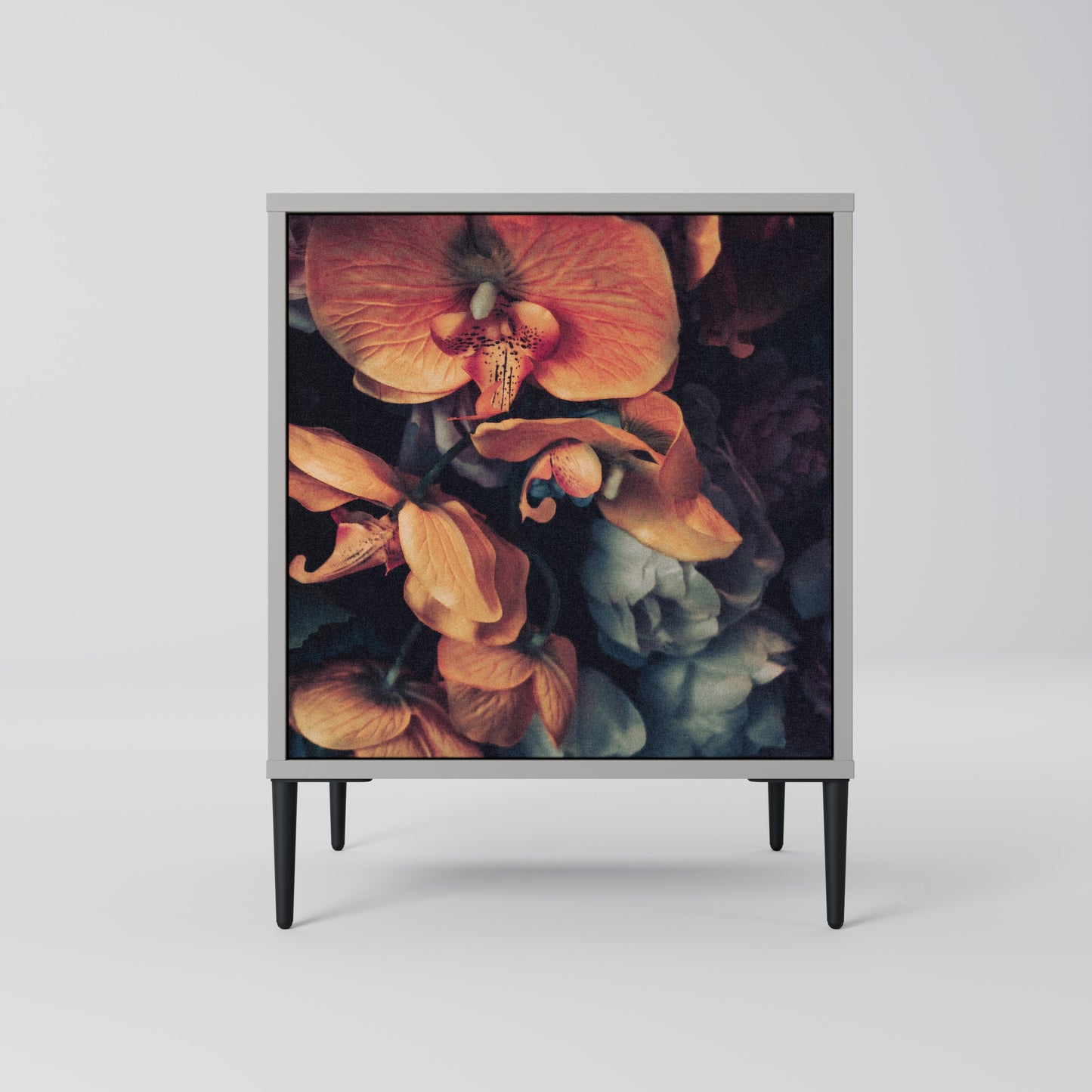 NEVERENDING BLOOM 1-Door Sideboard in Grey Finish