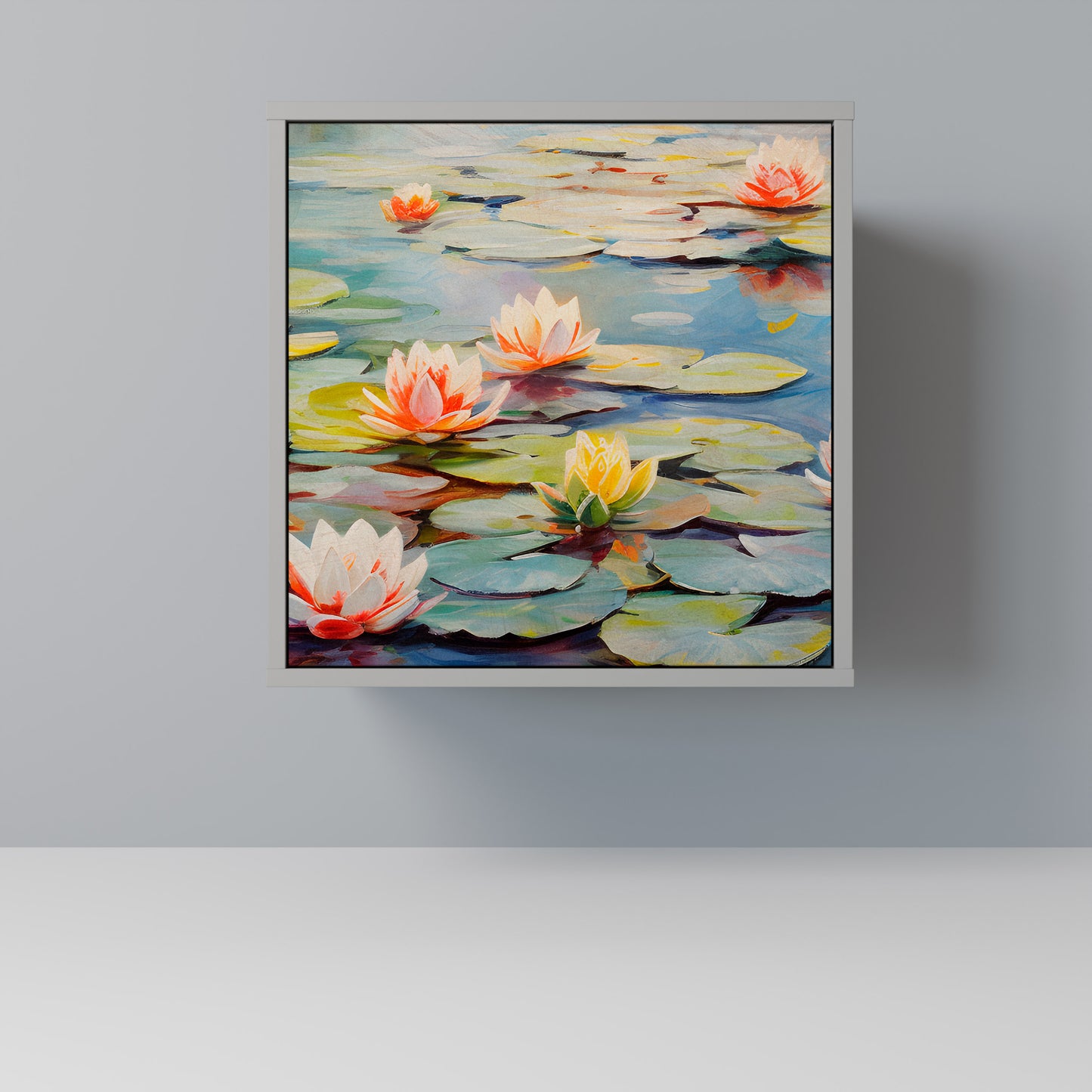 Credenza BLOOMING WATERS a 1 anta con finitura grigia