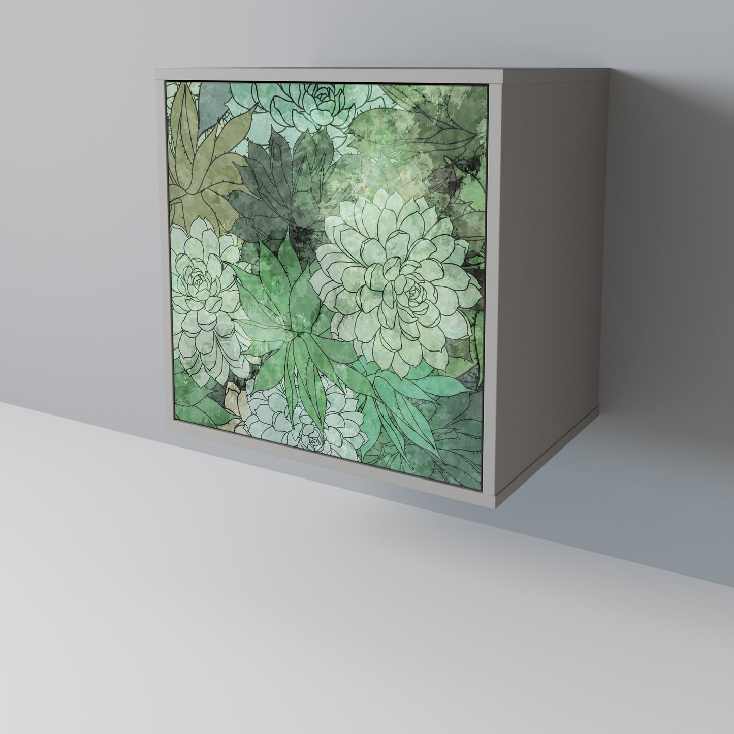 SUCCULENT CLUSTER 1-Door Sideboard in Grey Finish