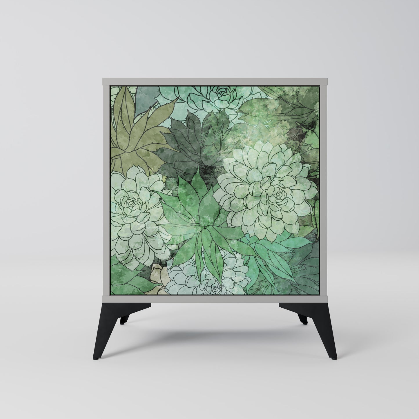 SUCCULENT CLUSTER 1-Door Sideboard in Grey Finish