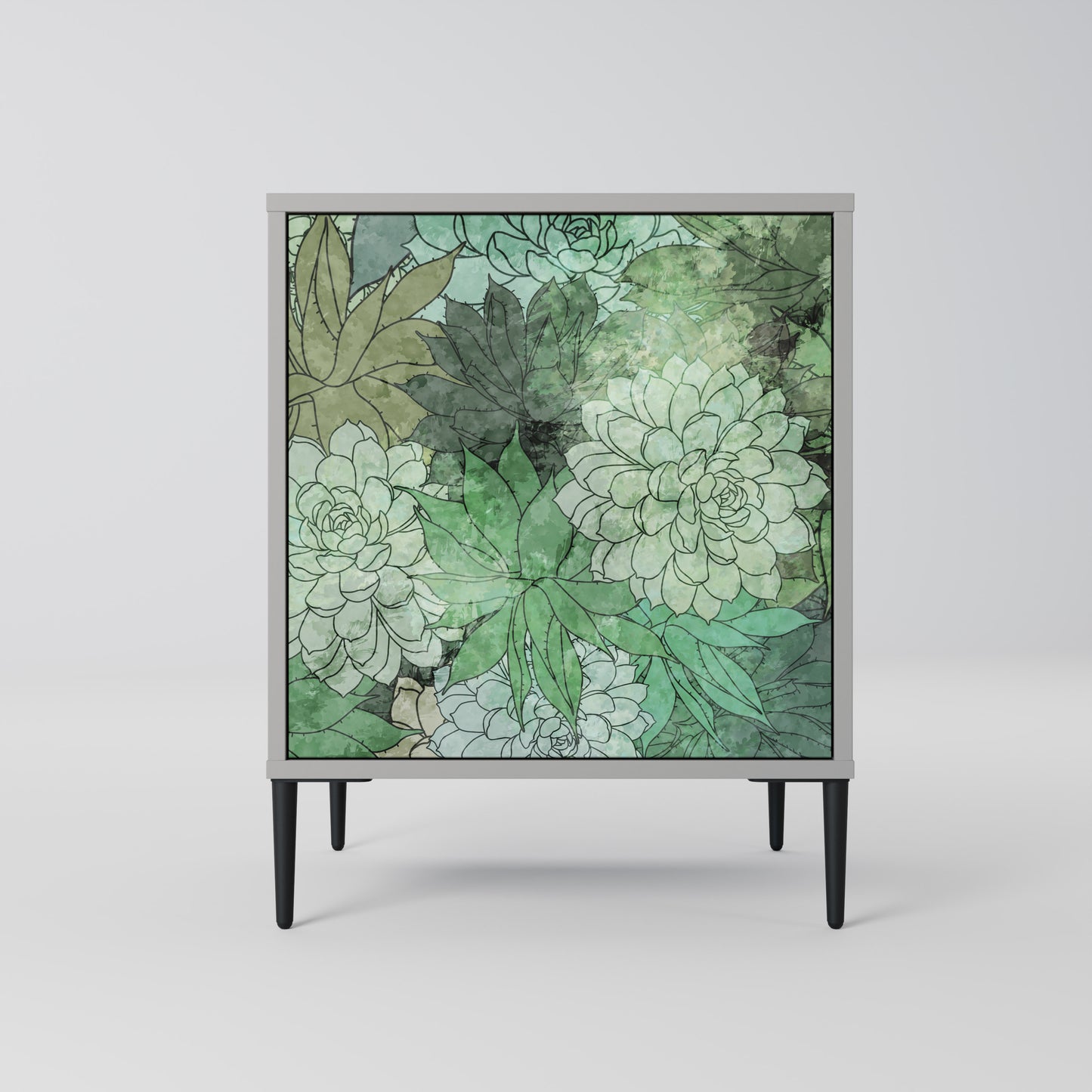 SUCCULENT CLUSTER 1-Door Sideboard in Grey Finish