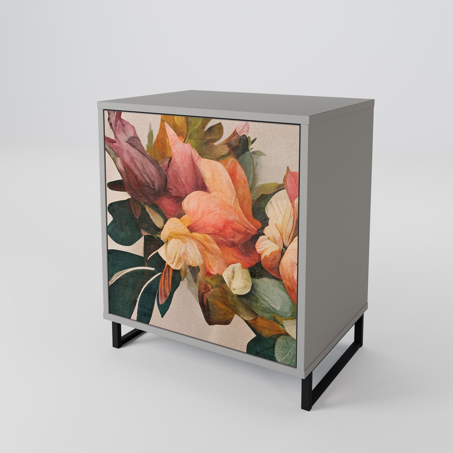 Credenza STYLISH BEAUTY a 1 anta con finitura grigia