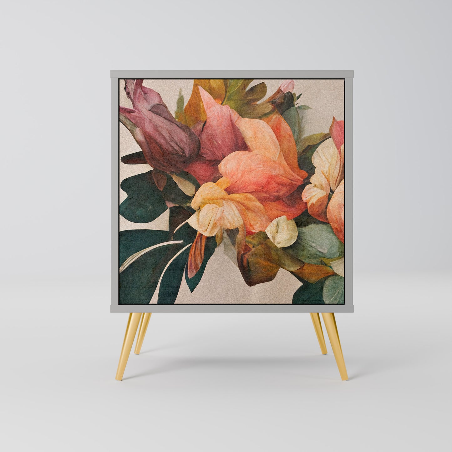 Credenza STYLISH BEAUTY a 1 anta con finitura grigia