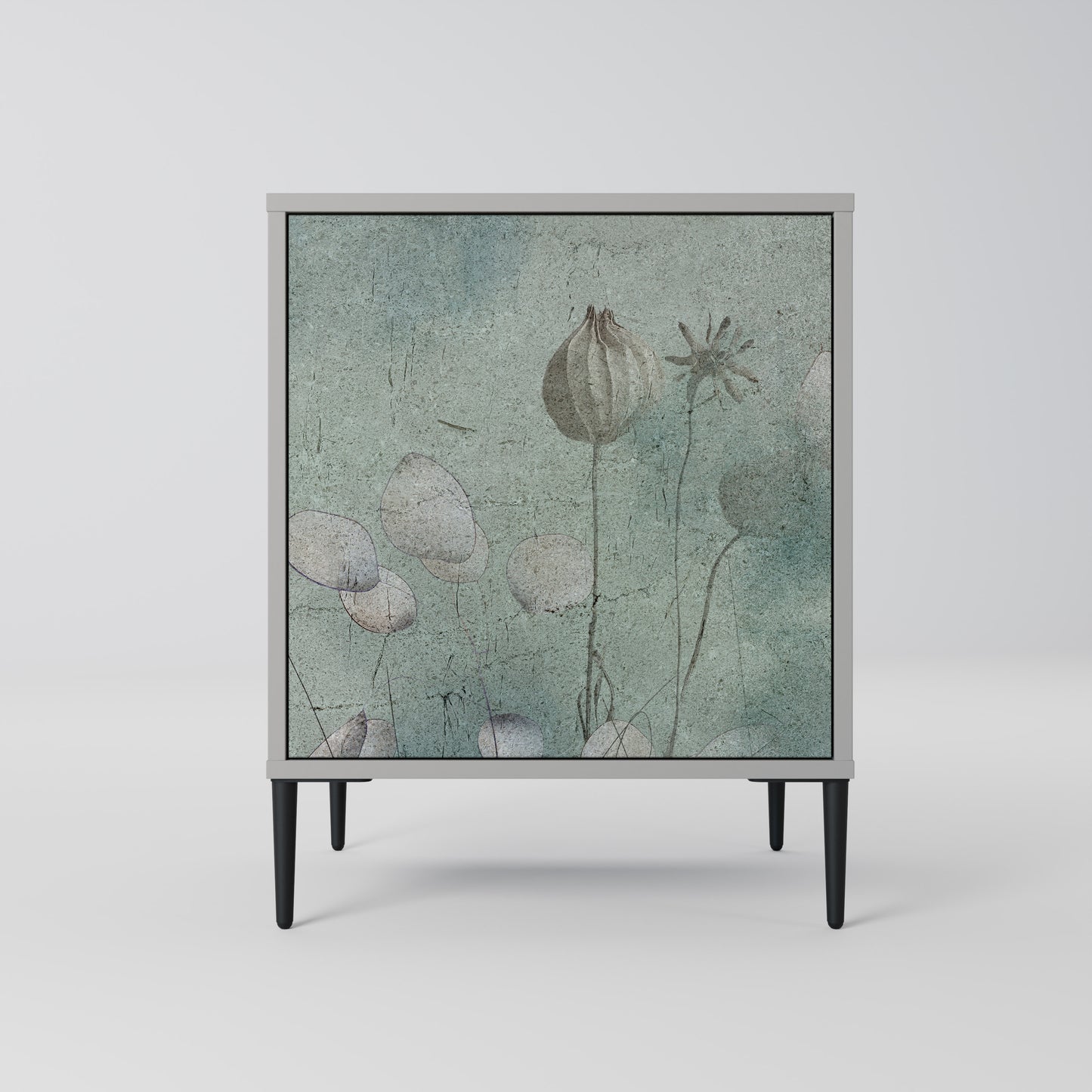 Credenza NIGHT LADY a 1 anta con finitura grigia