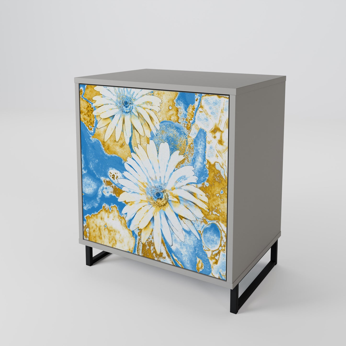 DAISY LUXE 1-Door Sideboard in Grey Finish