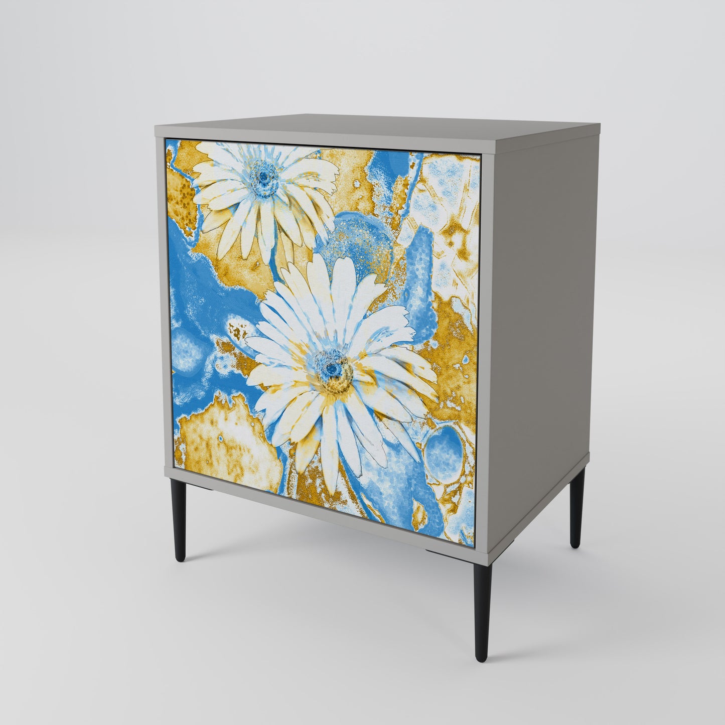 DAISY LUXE 1-Door Sideboard in Grey Finish
