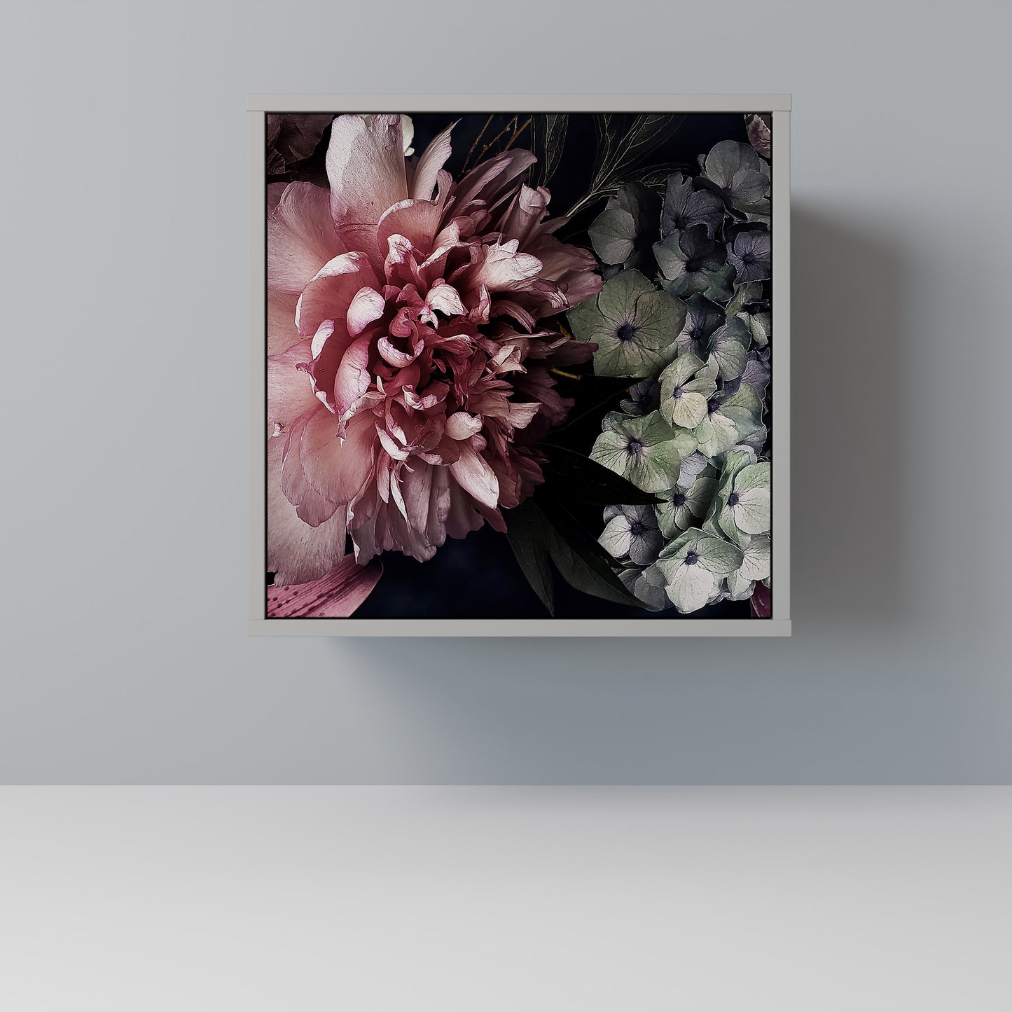 Credenza a 1 anta PURE BLOSSOM in finitura grigia