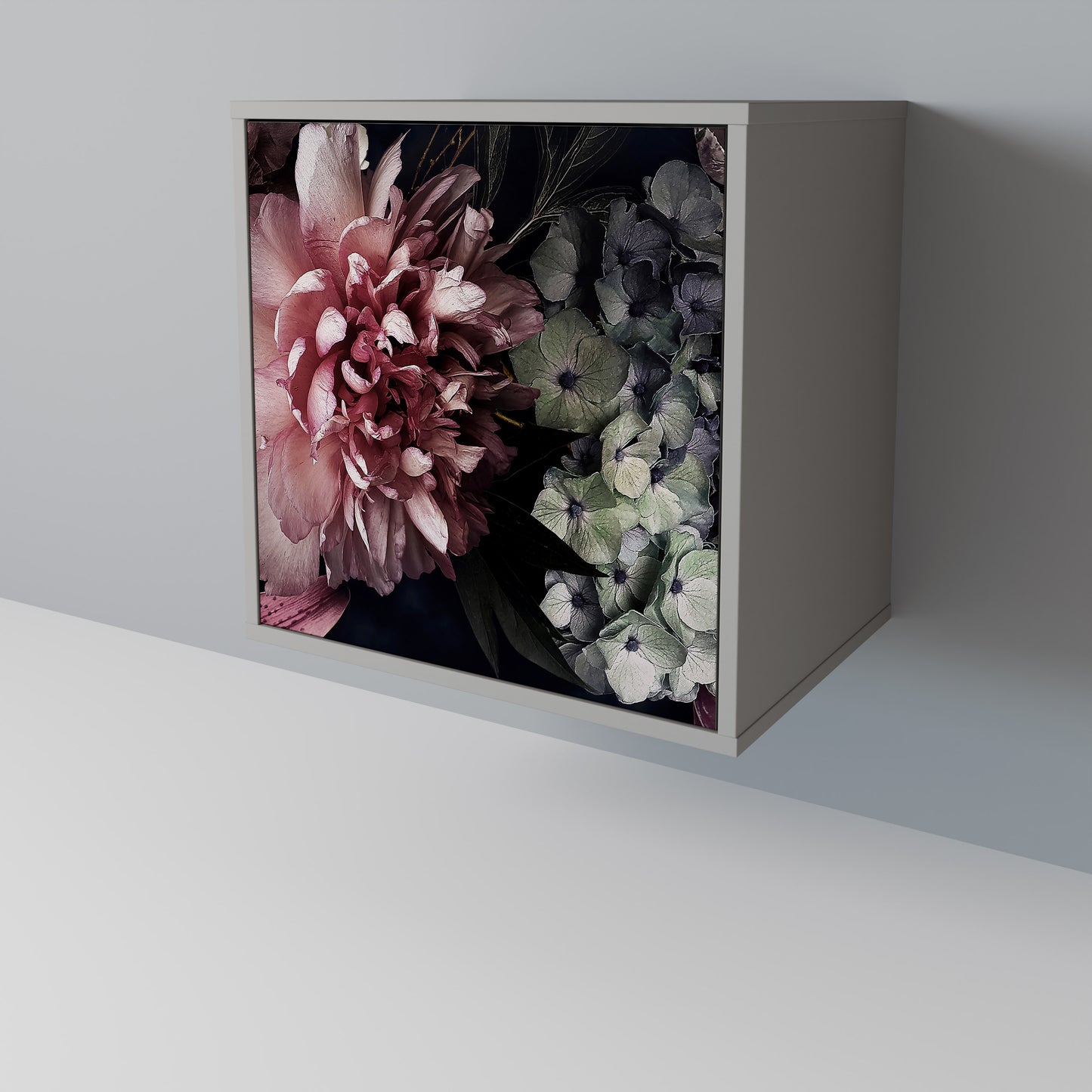 Credenza a 1 anta PURE BLOSSOM in finitura grigia