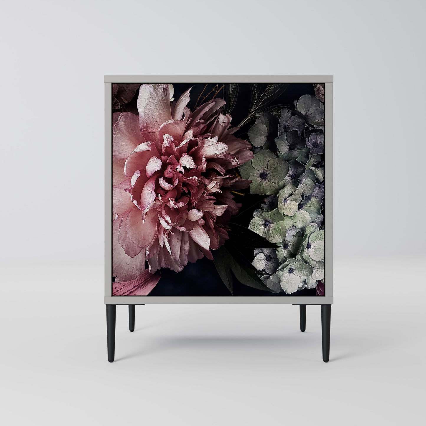 Credenza a 1 anta PURE BLOSSOM in finitura grigia