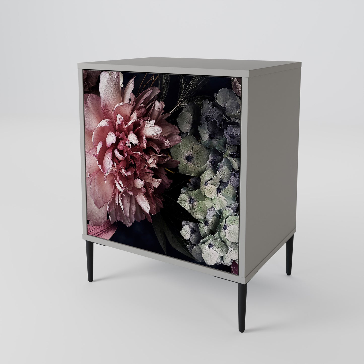 Credenza a 1 anta PURE BLOSSOM in finitura grigia