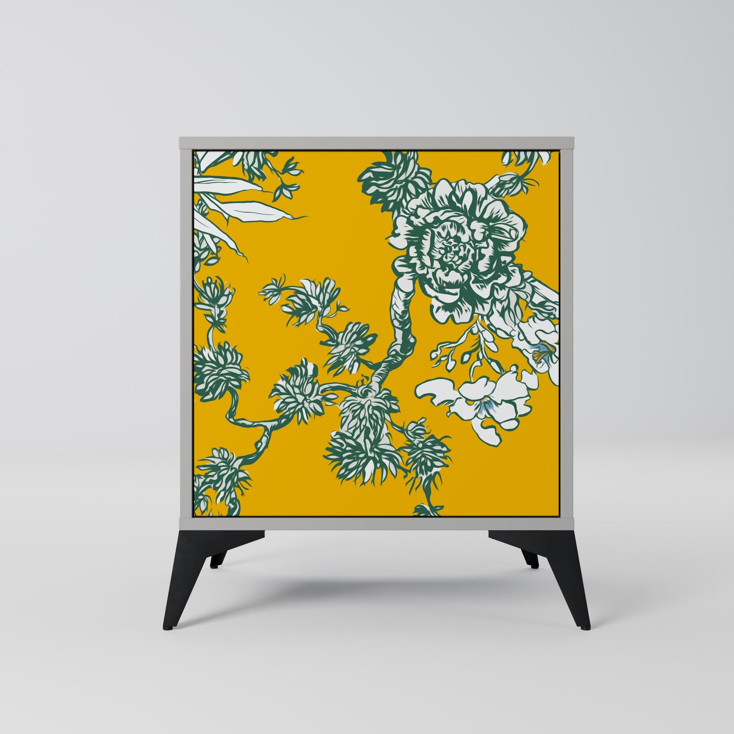 Credenza YELLOW CHINOISERIE a 1 anta con finitura grigia