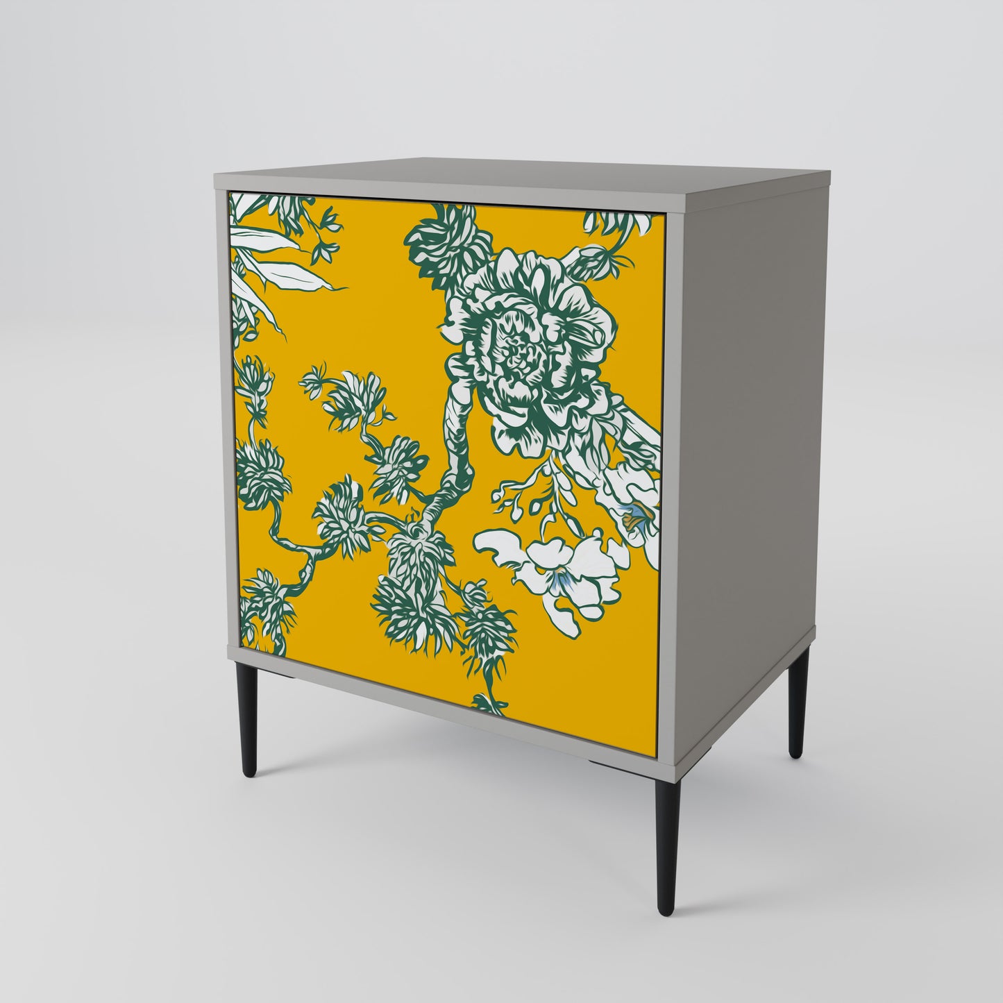 Credenza YELLOW CHINOISERIE a 1 anta con finitura grigia