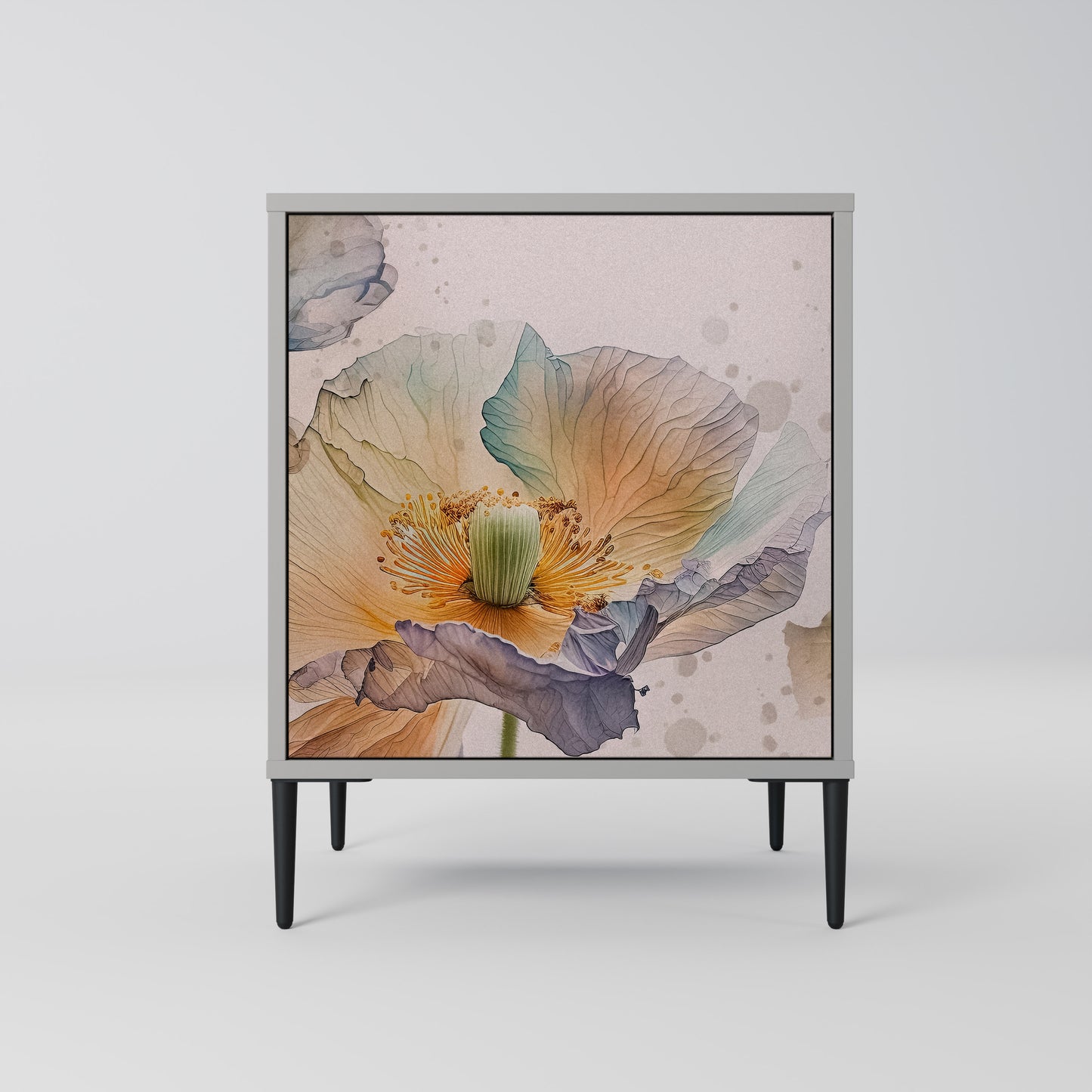 Credenza SOFTEN POPPY a 1 anta con finitura grigia